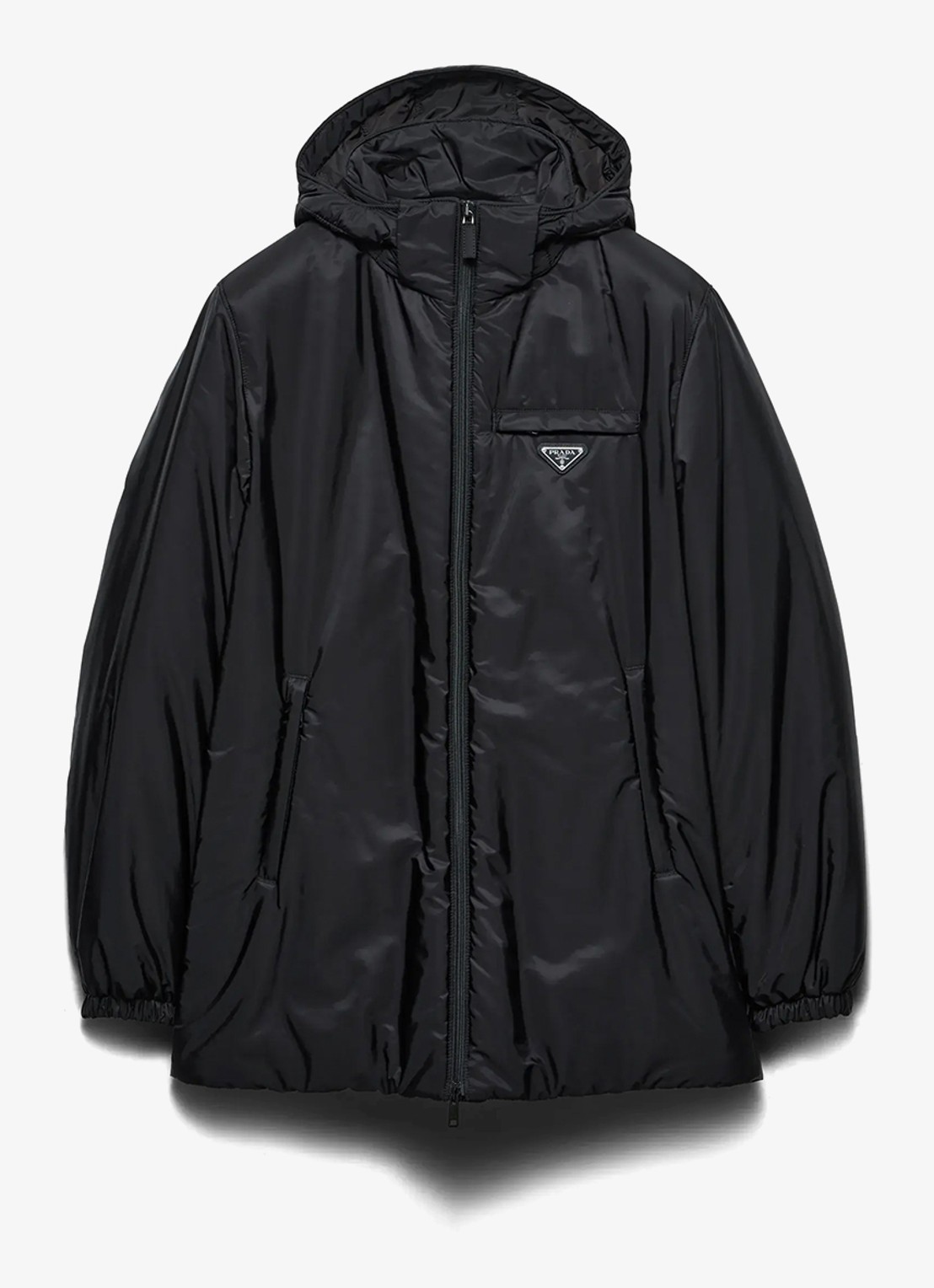 Prada Re-Nylon oversized gewatteerde jas met donsvulling  - voorkant 5 zwart