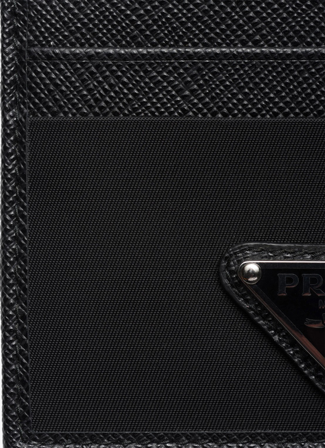 Prada Re-Nylon pasjeshouder met leren details - detail 3 zwart