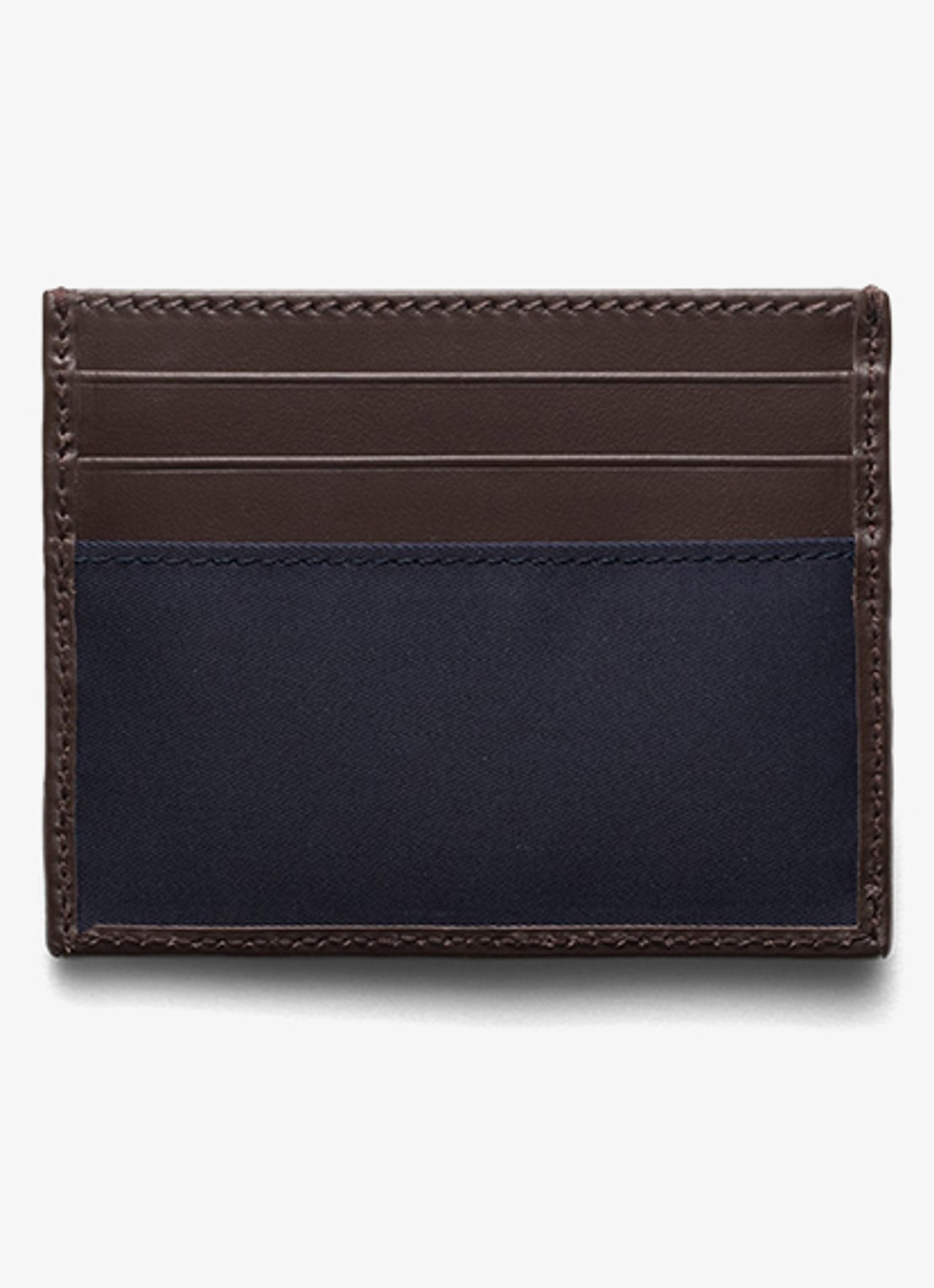 Prada Re-Nylon pasjeshouder met leren details - achterkant 3 donkerbruin