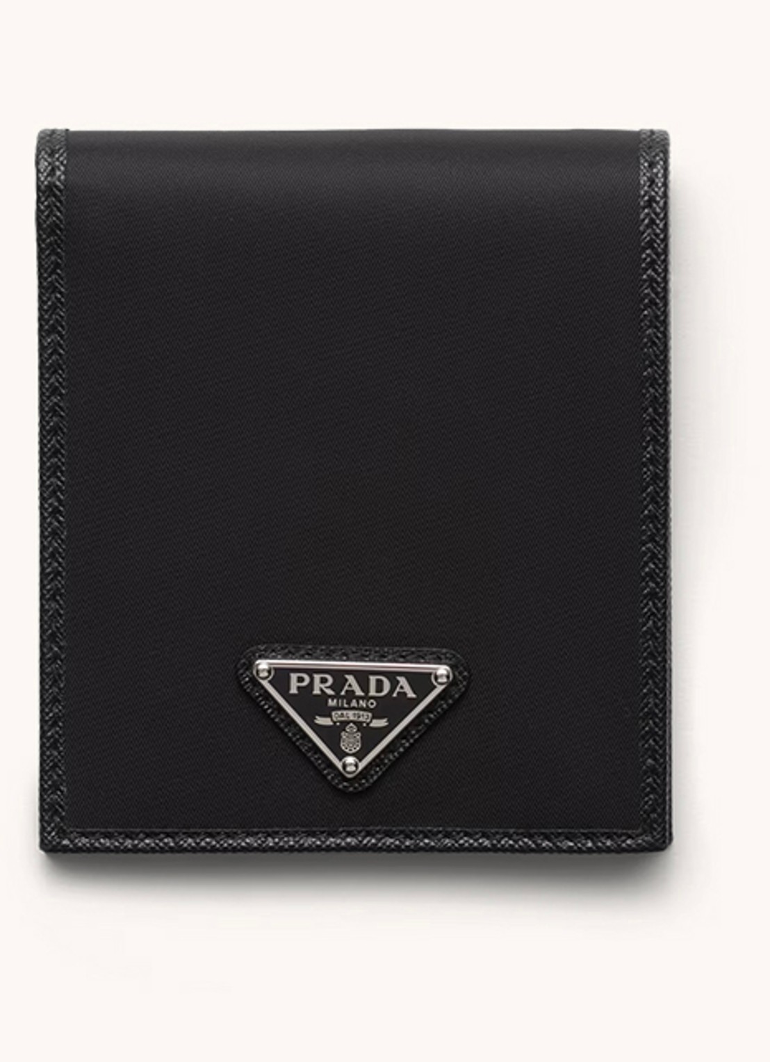 Prada Re-Nylon portemonnee met leren details - voorkant zwart