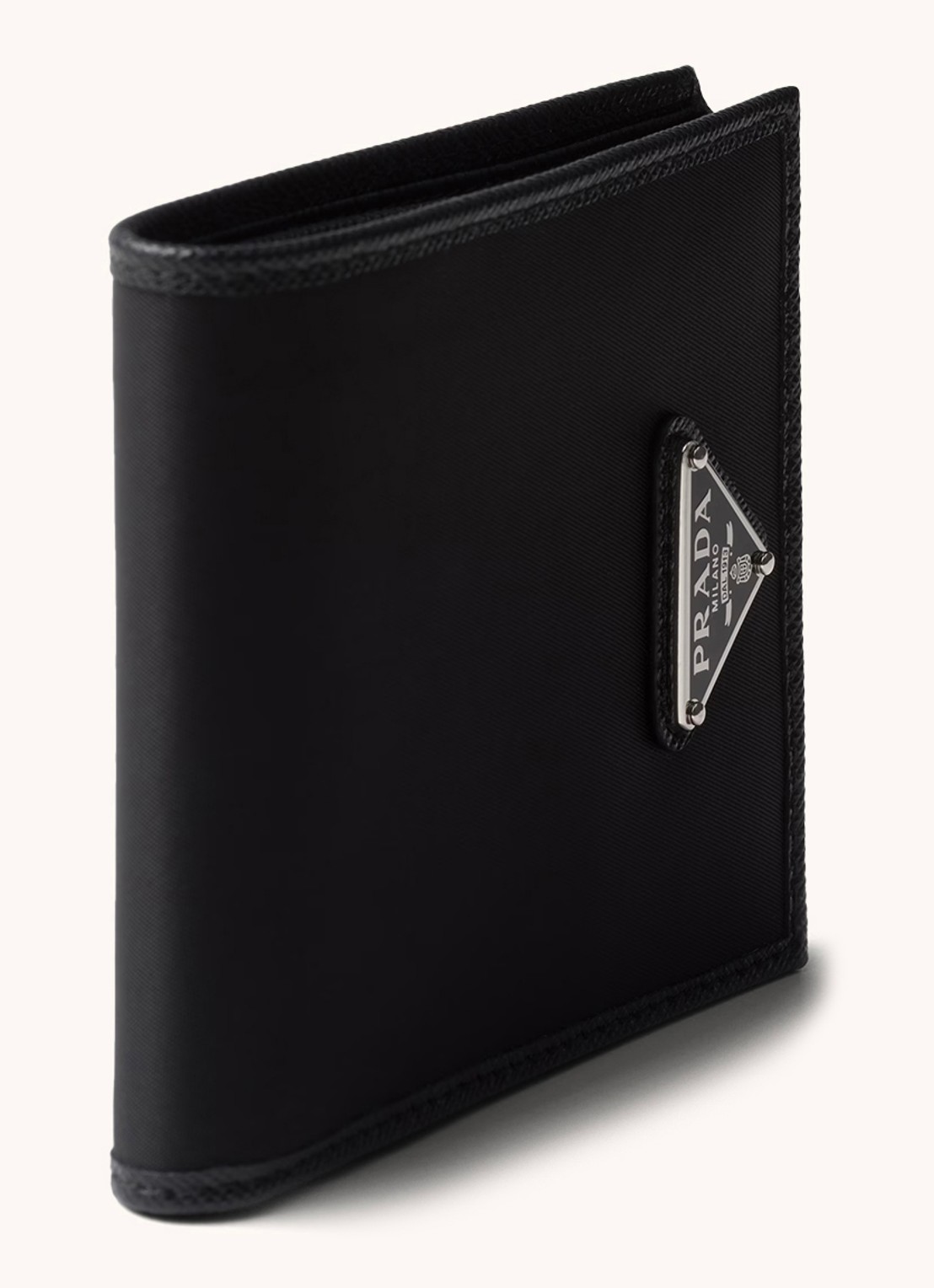 Prada Re-Nylon portemonnee met leren details - voorkant 2 zwart