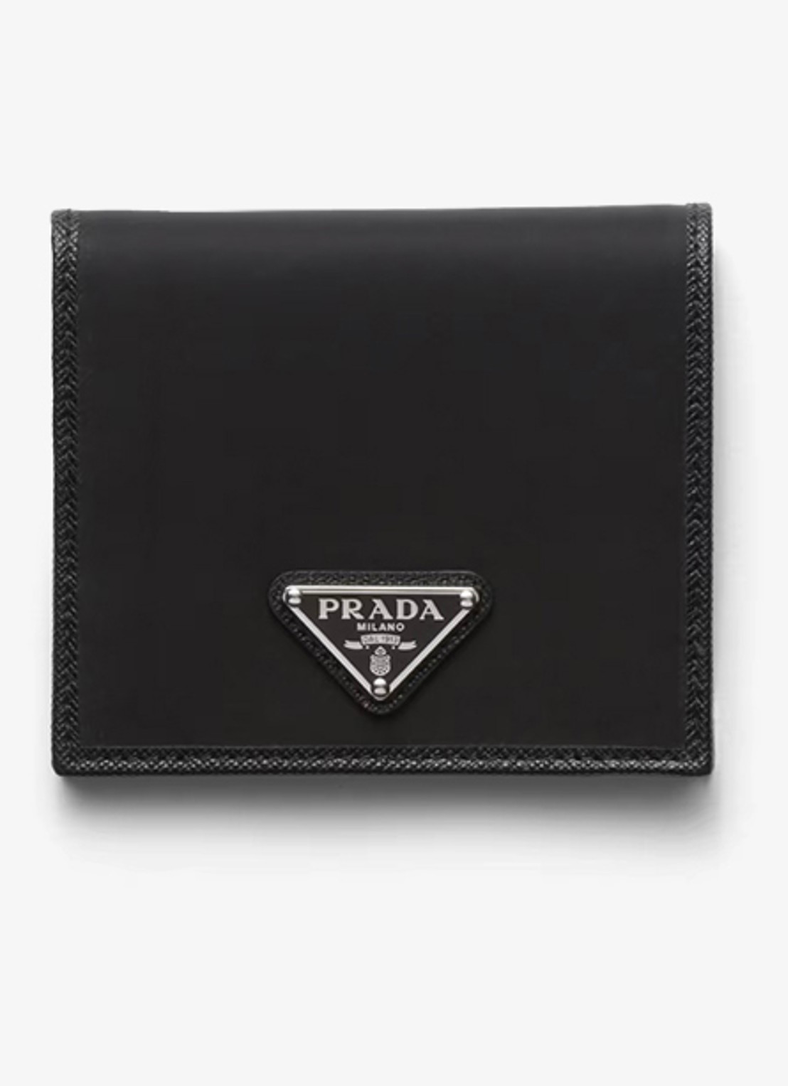 Prada Re-Nylon portemonnee met leren details - voorkant 3 zwart