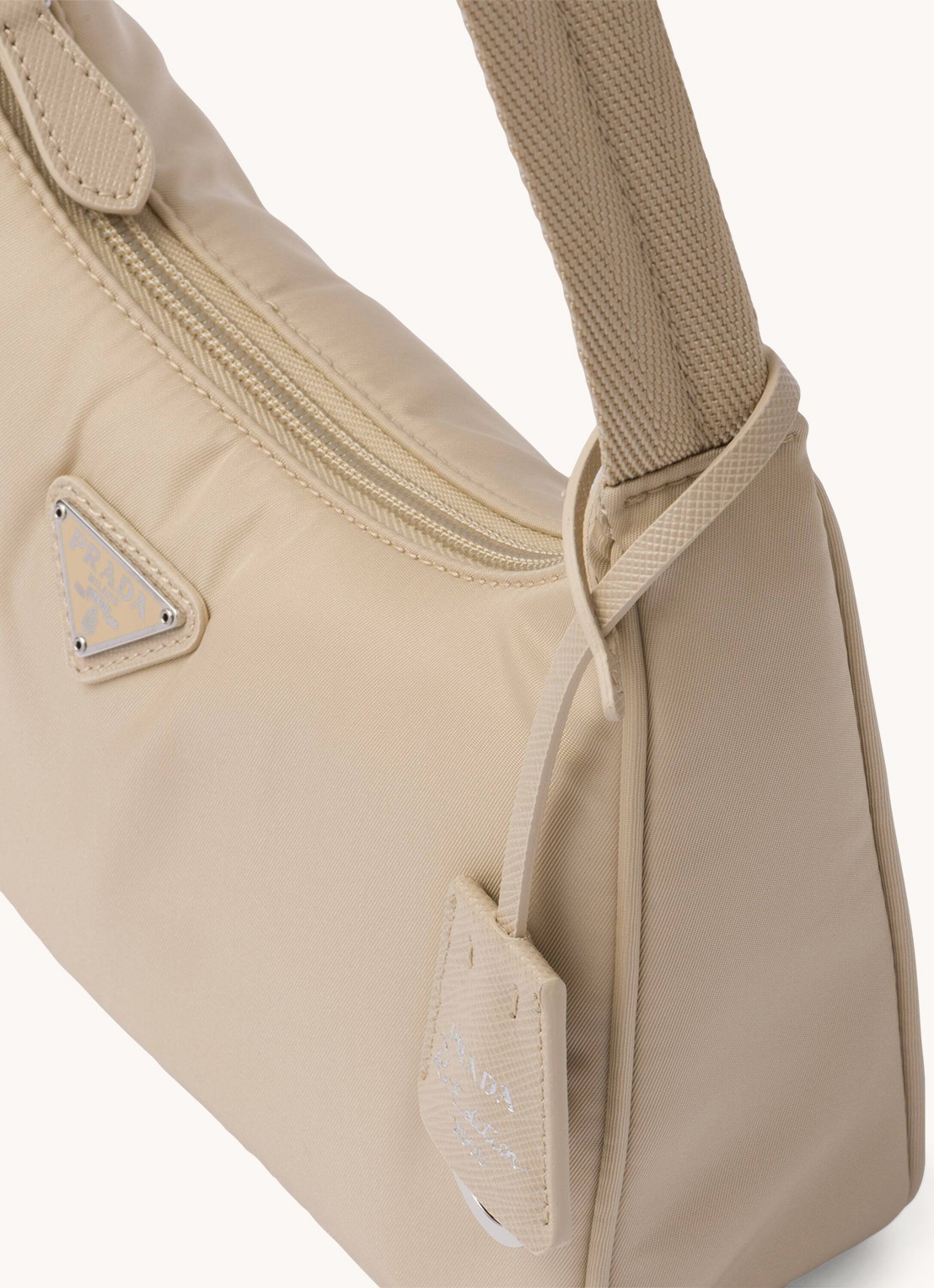 Prada Re-Nylon Re-Edition 2000 Mini schoudertas met logo - detail 6 beige