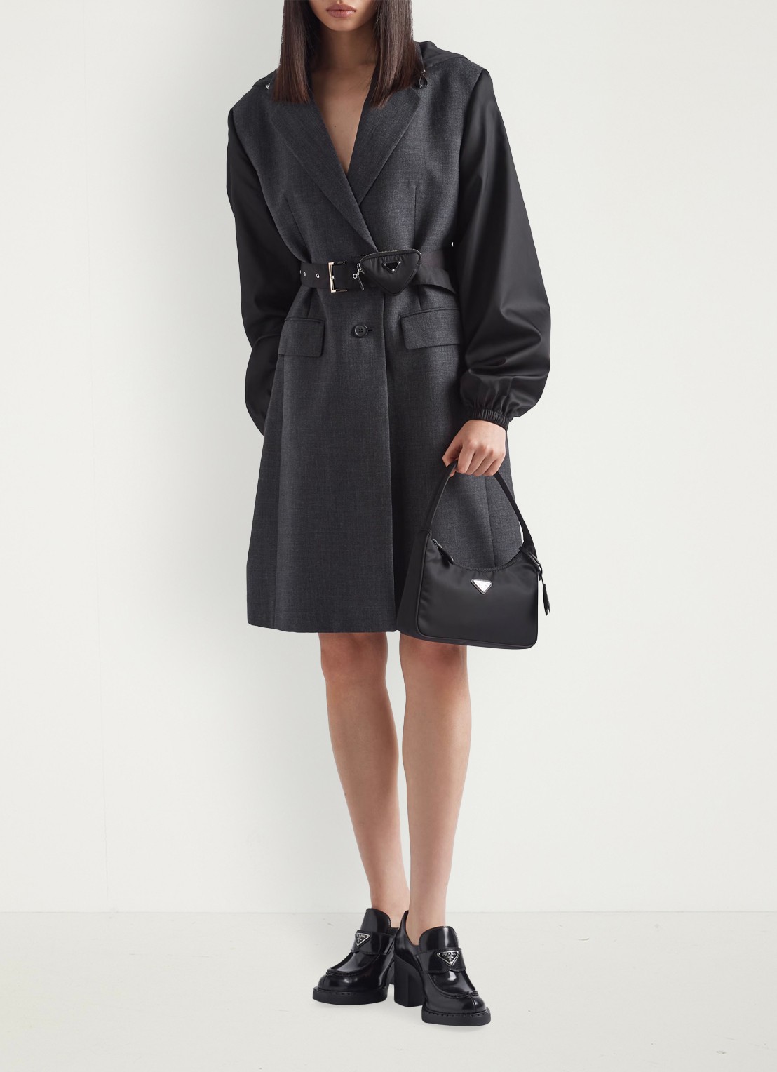 Prada Re-Nylon Re-Edition 2000 Mini schoudertas met logo - detail 3 zwart