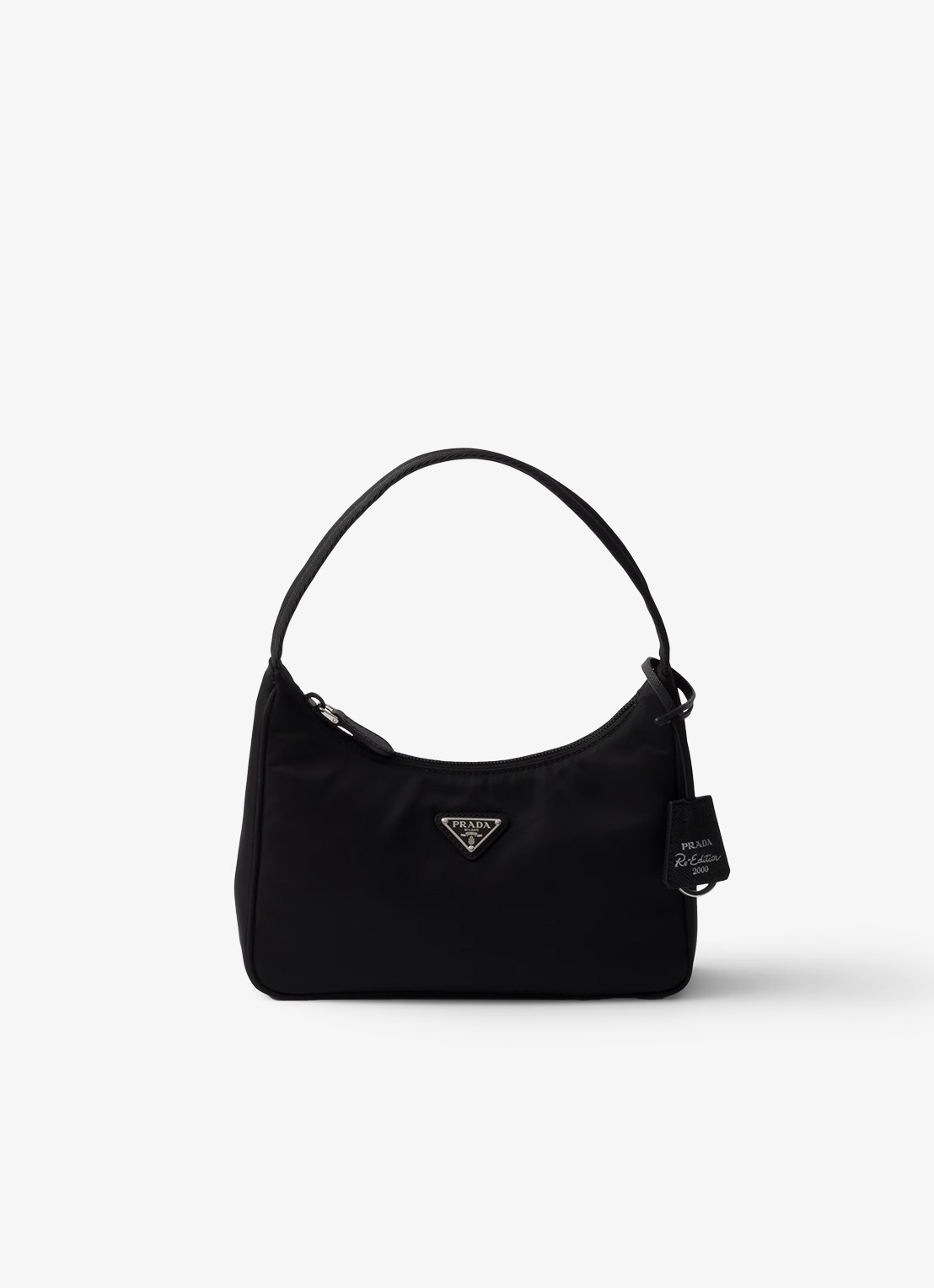 Prada Re-Nylon Re-Edition 2000 Mini schoudertas met logo - voorkant zwart