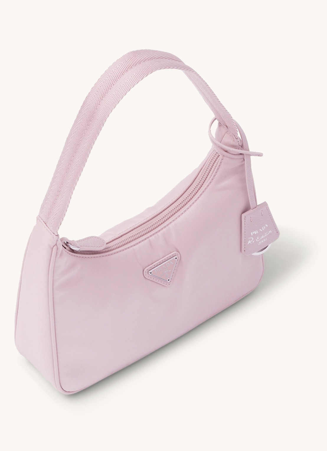 Prada Re-Nylon Re-Edition 2000 Mini schoudertas met logo - achterkant 3 roze