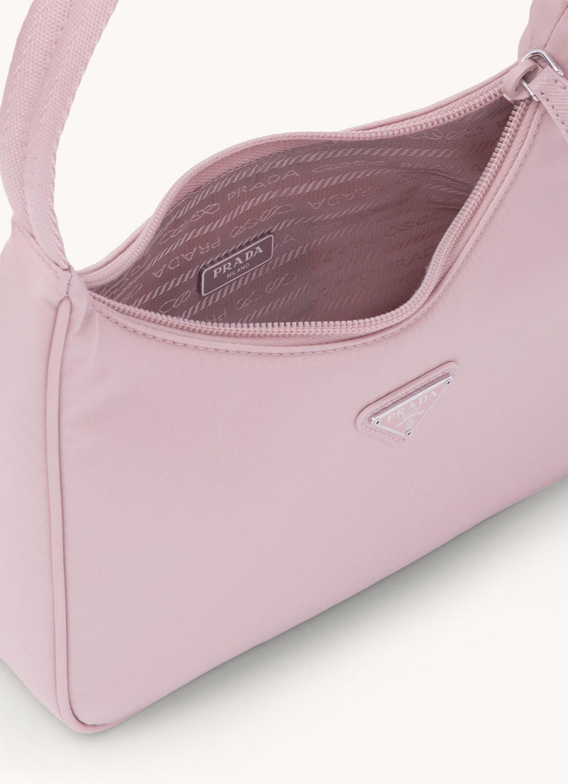 Prada Re-Nylon Re-Edition 2000 Mini schoudertas met logo - detail 5 roze
