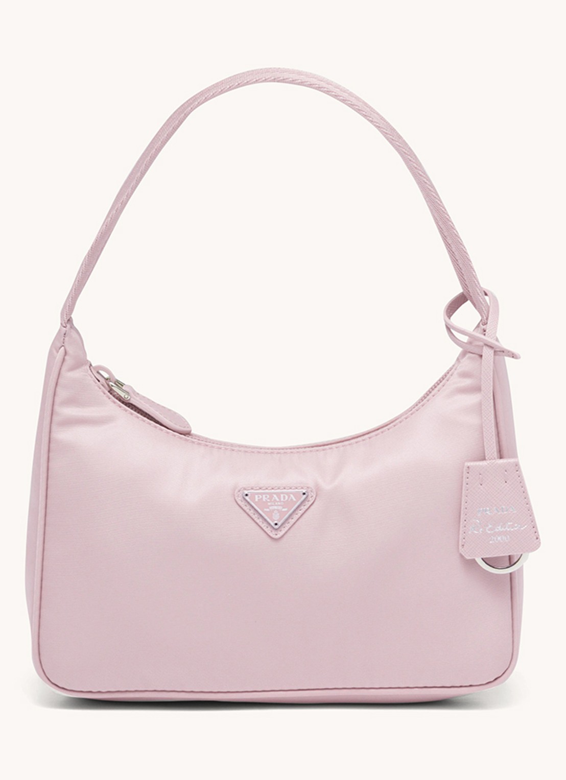 Prada Re-Nylon Re-Edition 2000 Mini schoudertas met logo - voorkant roze