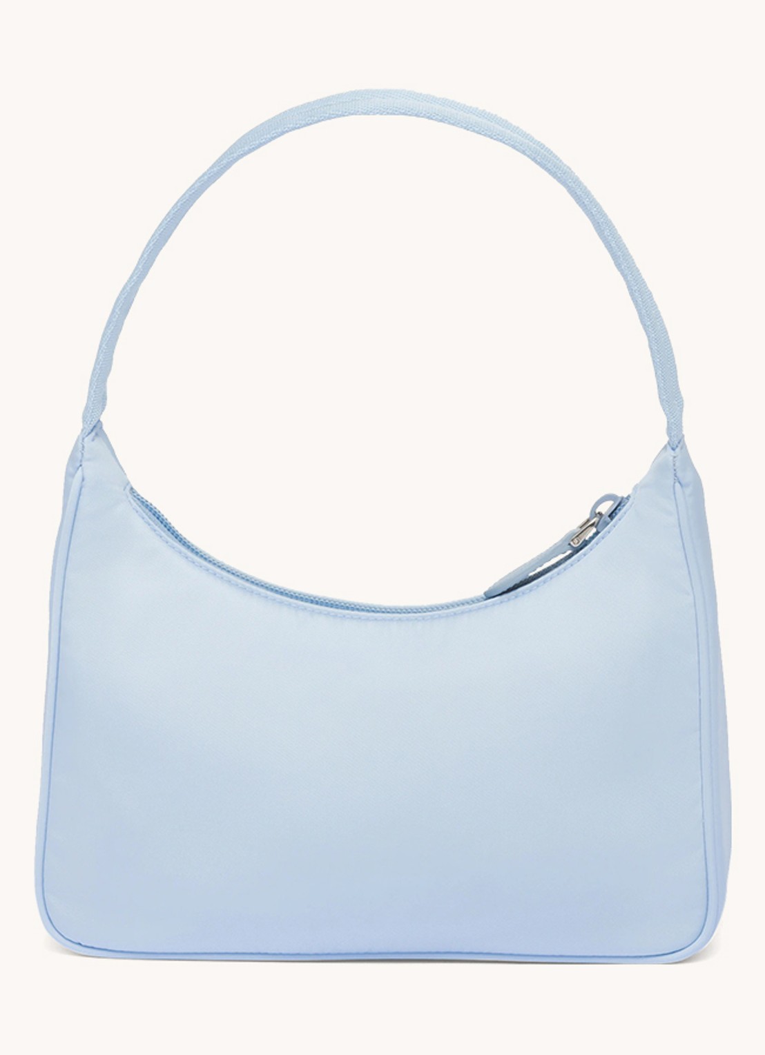 Prada Re-Nylon Re-Edition 2000 Mini schoudertas met logo - detail lichtblauw