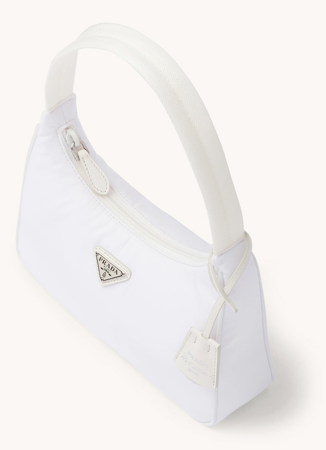 Prada Re-Nylon Re-Edition 2000 Mini schoudertas met logo - achterkant 3 wit