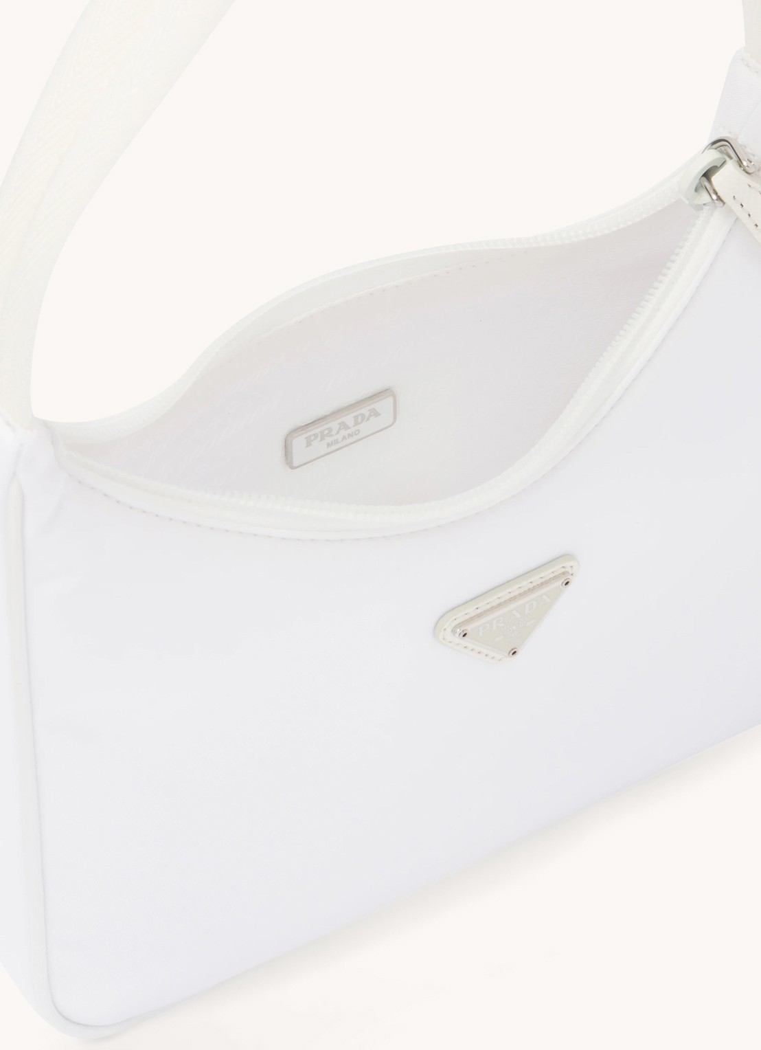 Prada Re-Nylon Re-Edition 2000 Mini schoudertas met logo - detail 5 wit