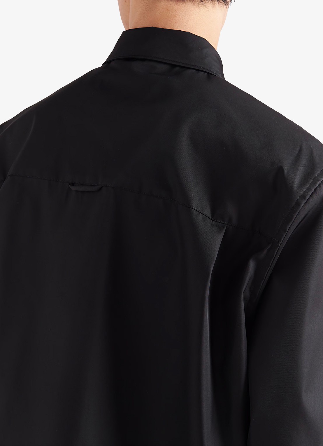 Prada Re-Nylon regular fit overhemd met logo - detail 4 zwart