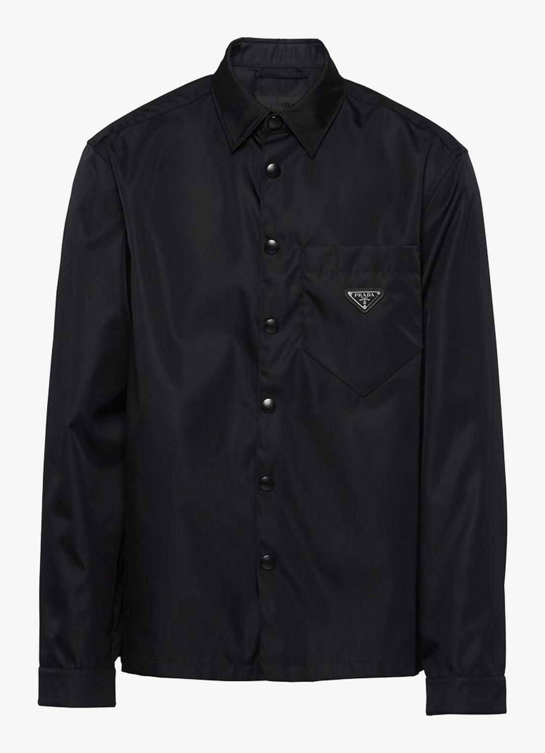 Prada Re-Nylon regular fit overhemd met logo - voorkant zwart