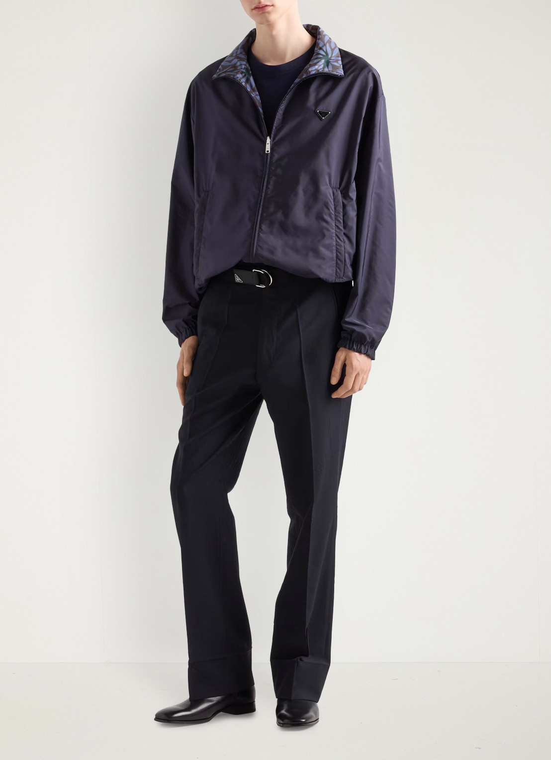 Prada Re-Nylon reversible jack met ritszakken - voorkant 2 donkerblauw