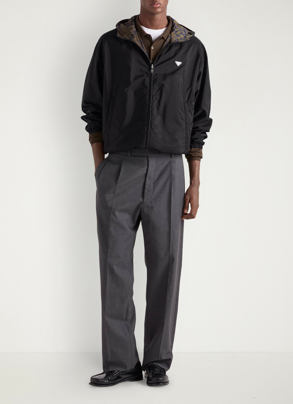 Prada Re-Nylon reversible jack met ritszakken - voorkant 5 zwart