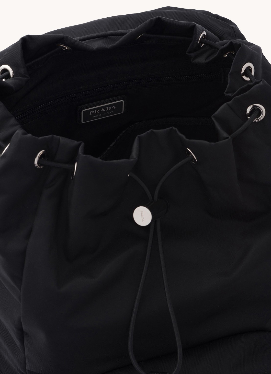 Prada Re-Nylon rugzak met kalfsleren details - detail 5 zwart