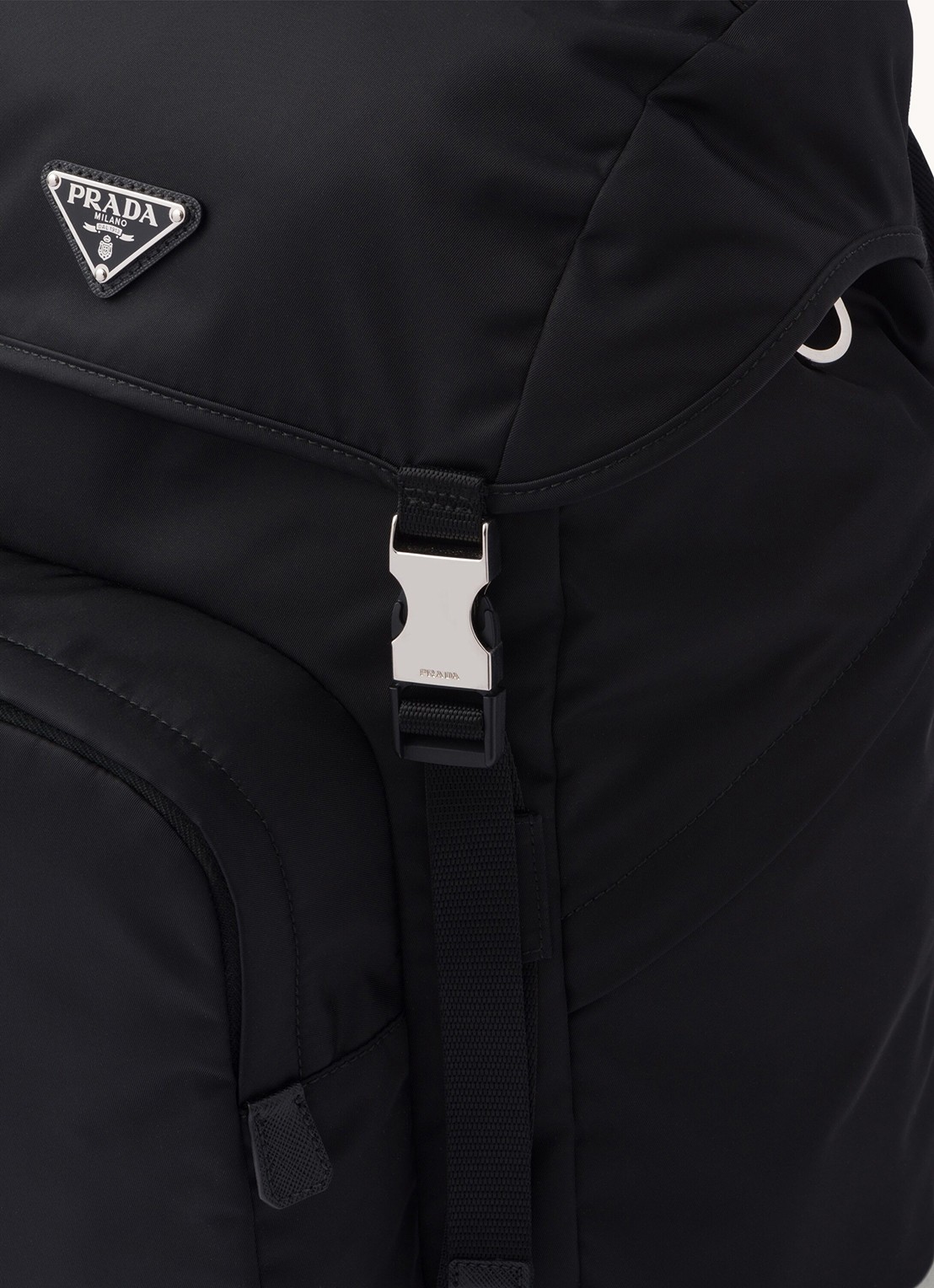 Prada Re-Nylon rugzak met kalfsleren details - detail 6 zwart