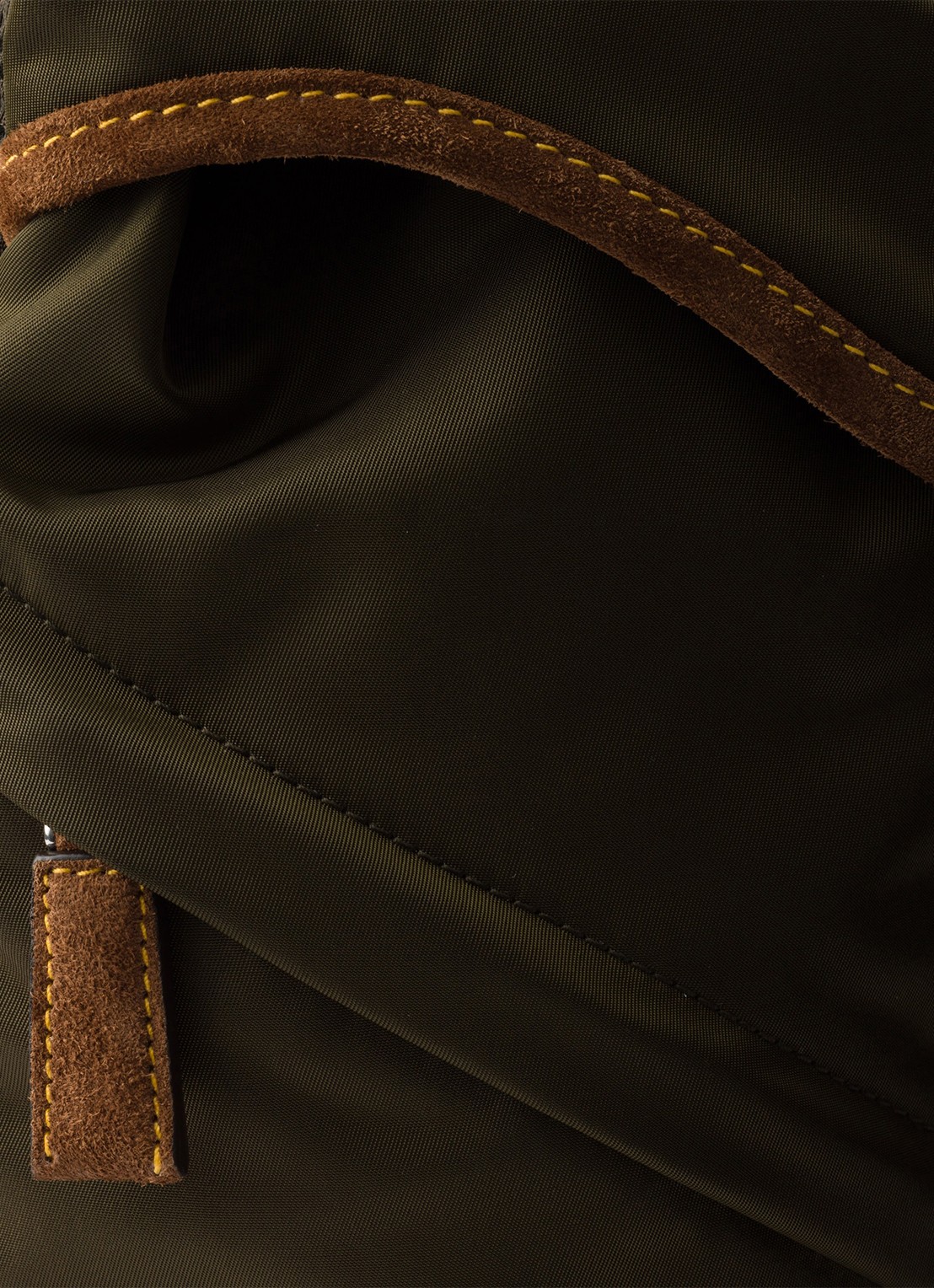 Prada Re-Nylon rugzak met leren details - detail 3 legergroen