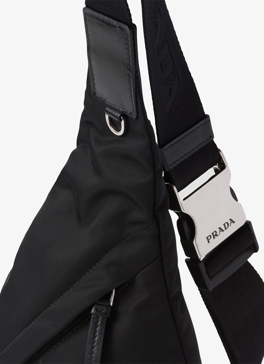 Prada Re-Nylon rugzak met leren details - detail 5 zwart