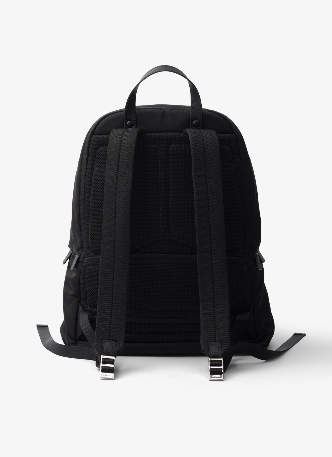 Prada Re-Nylon rugzak met logo - achterkant zwart