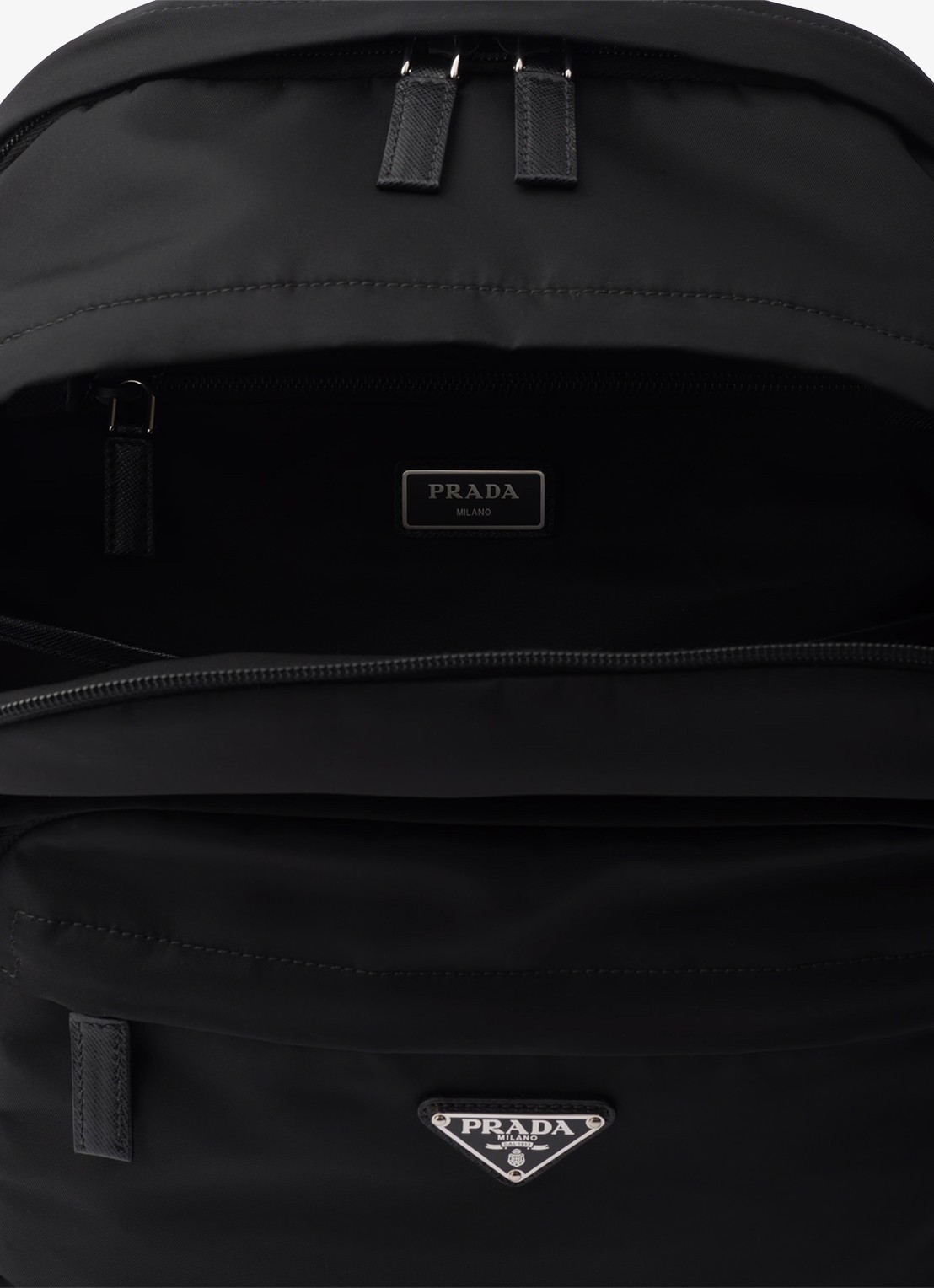 Prada Re-Nylon rugzak met logo - detail 6 zwart