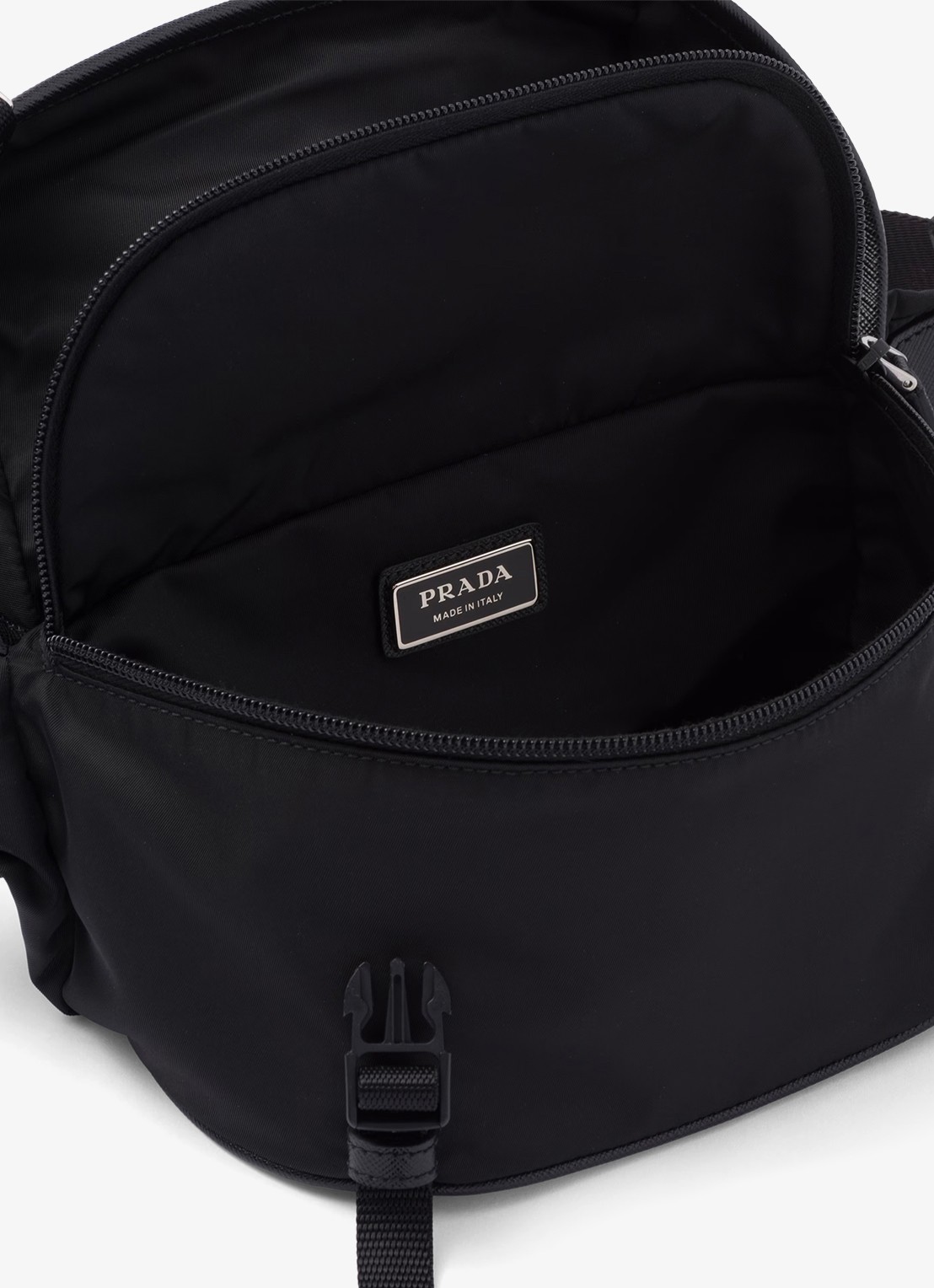 Prada Re-Nylon schoudertas met leren details - detail 5 zwart