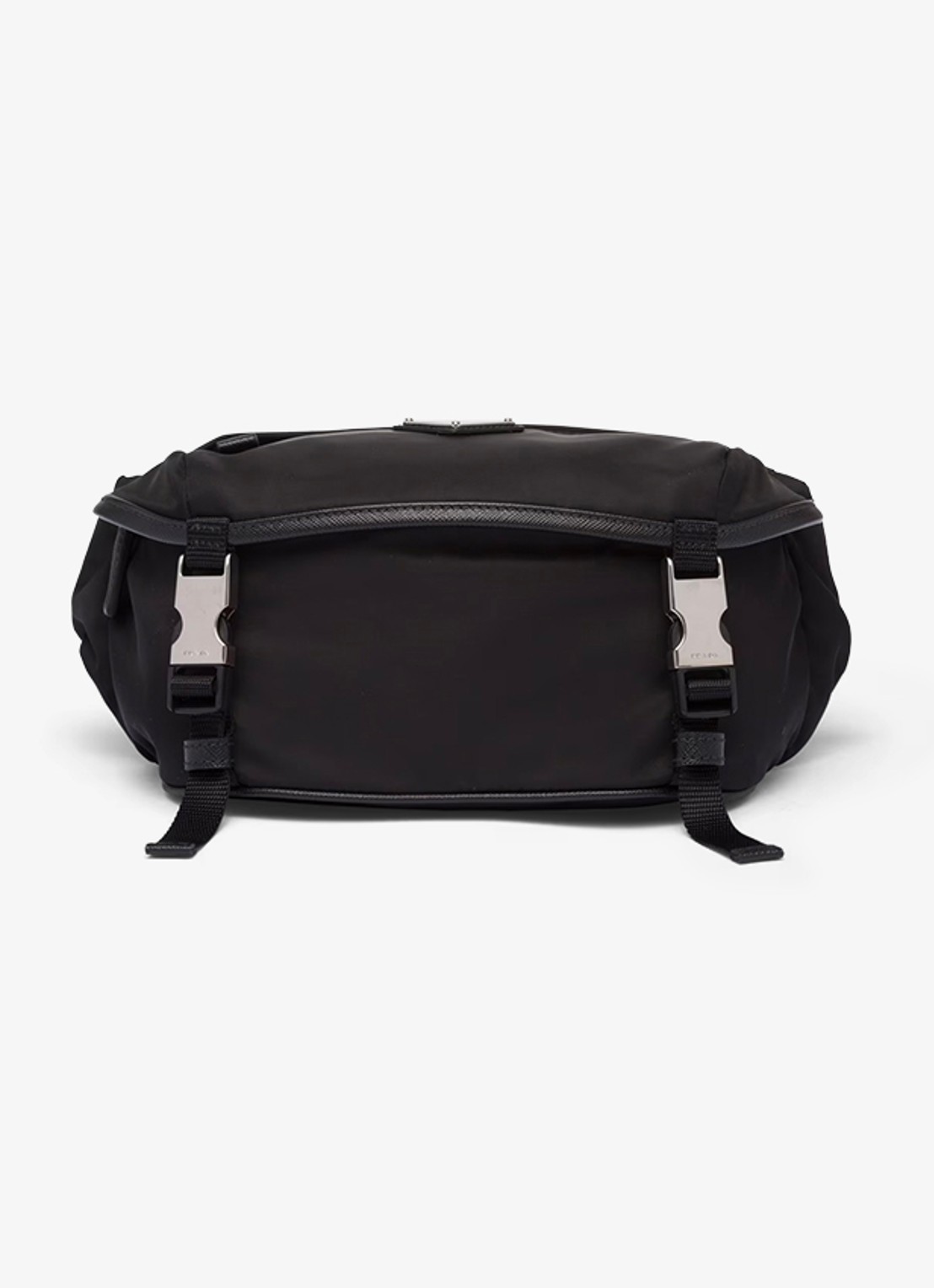 Prada Re-Nylon schoudertas met leren details - voorkant zwart