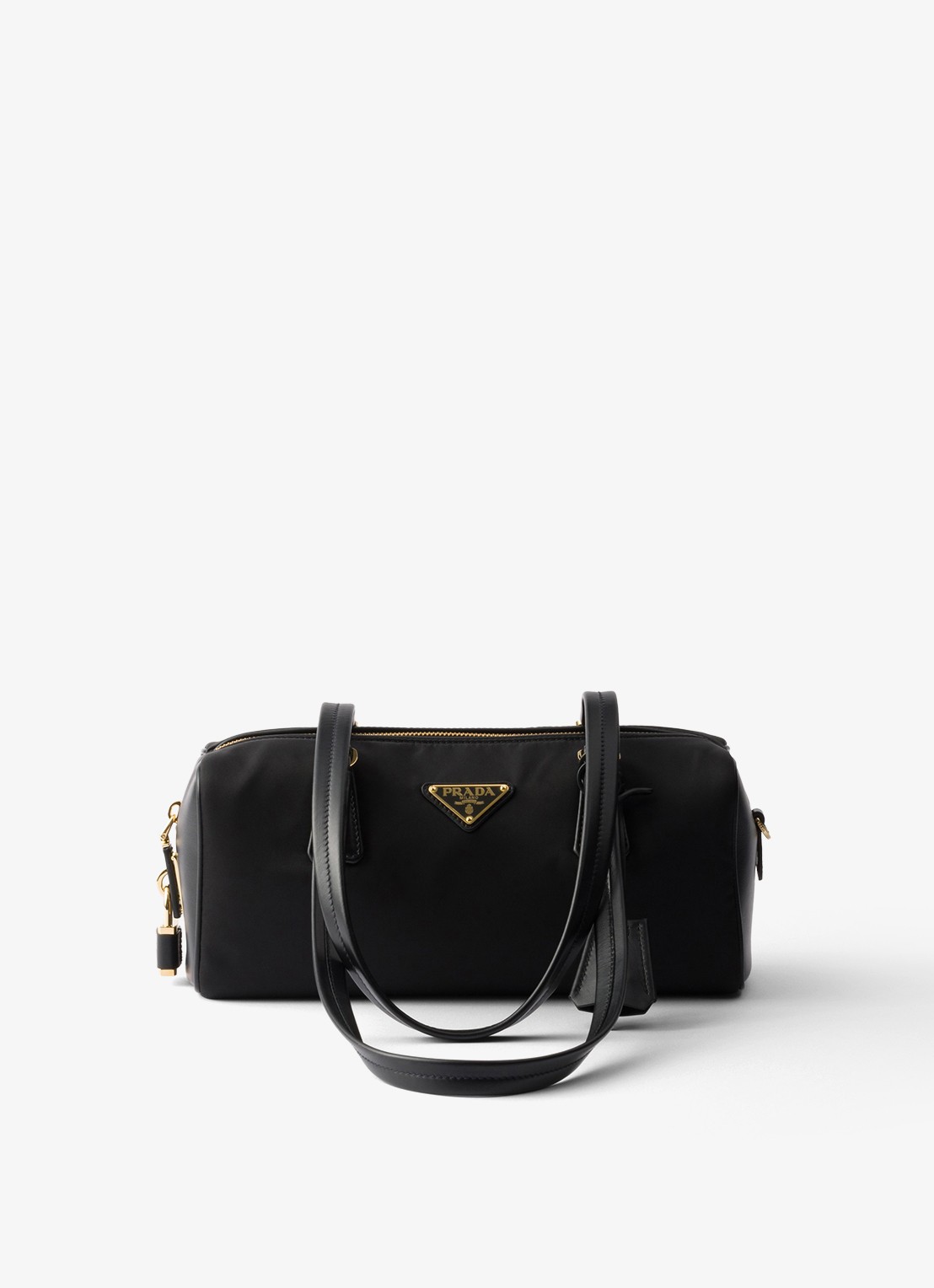 Prada Re-Nylon schoudertas met leren details - voorkant zwart