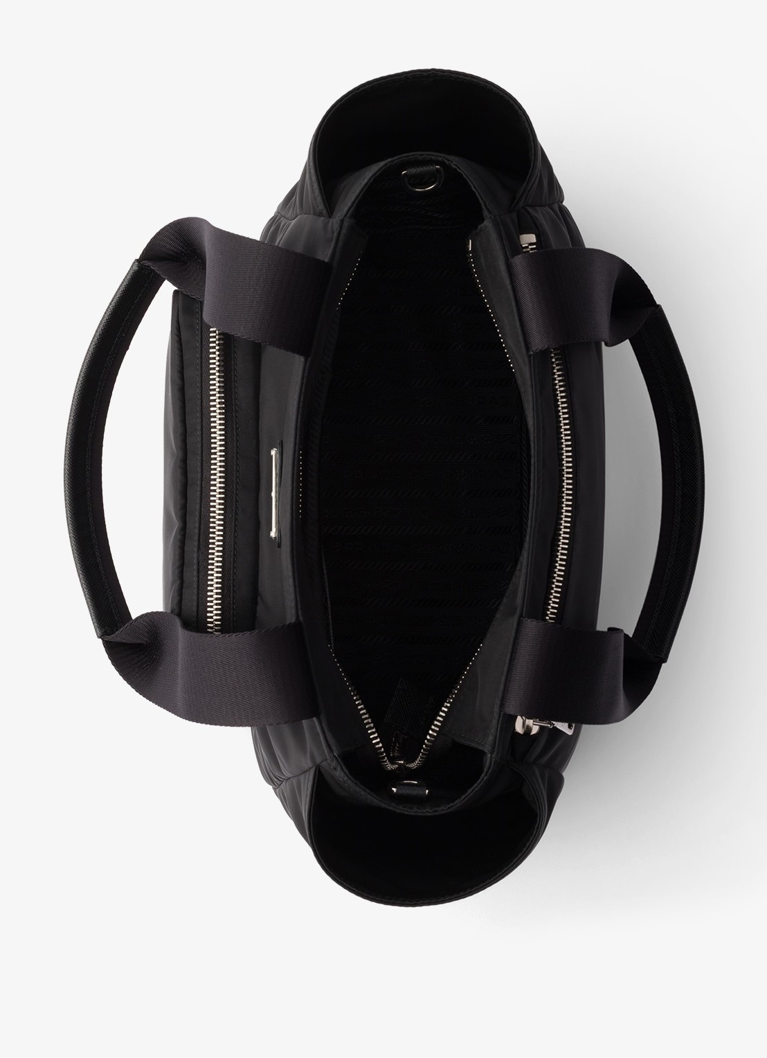 Prada Re-Nylon schoudertas met leren details - detail 6 zwart