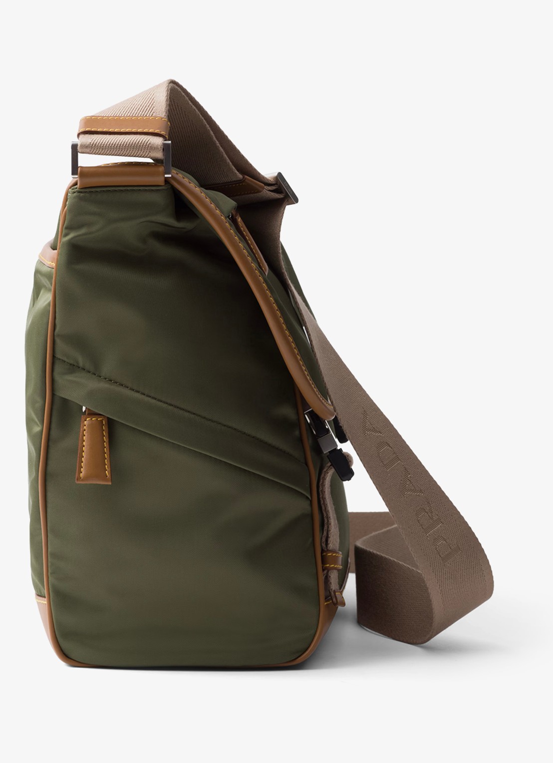 Prada Re-Nylon schoudertas met leren details - detail 6 legergroen