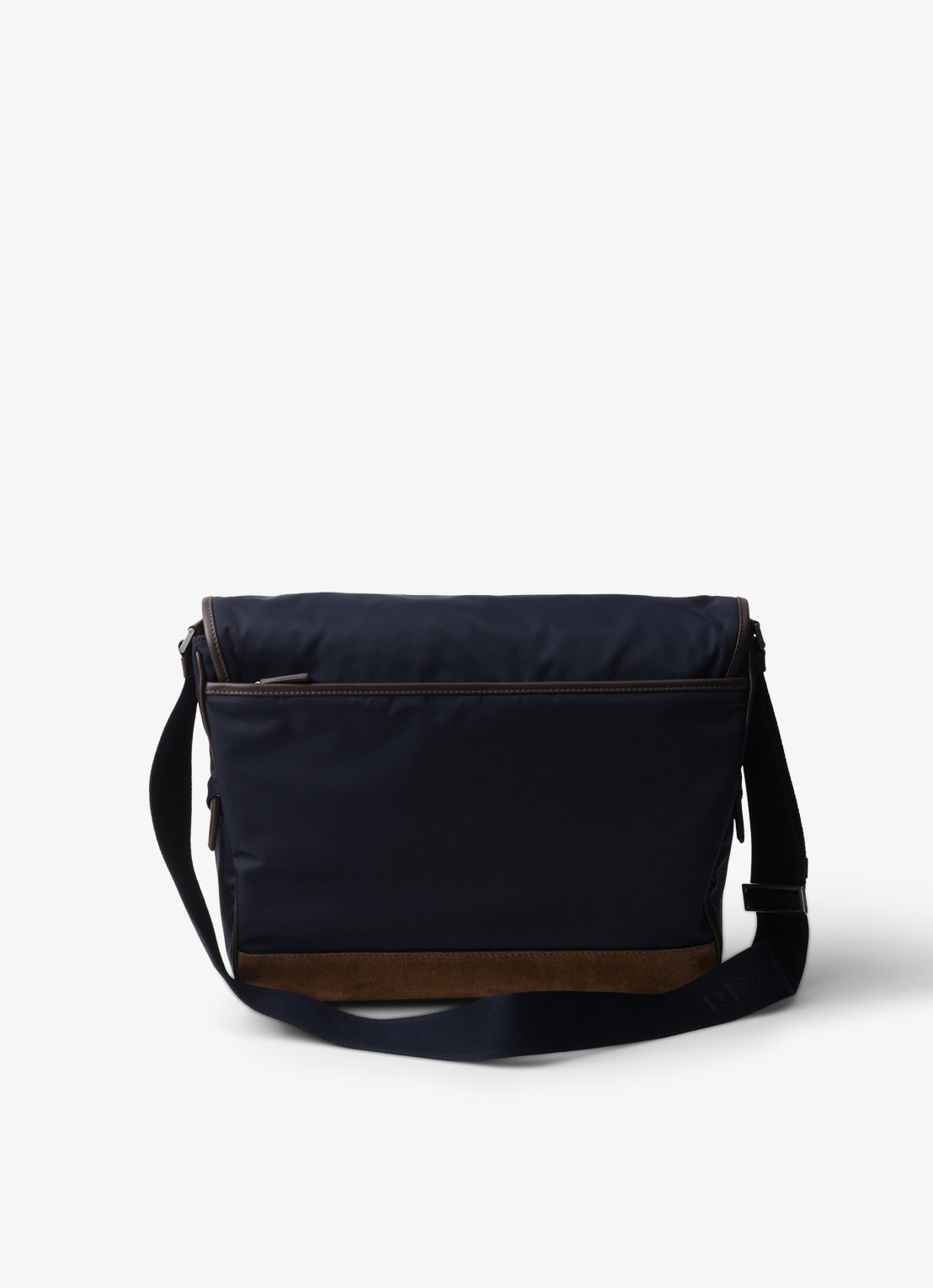 Prada Re-Nylon schoudertas met leren details - achterkant 3 donkerblauw