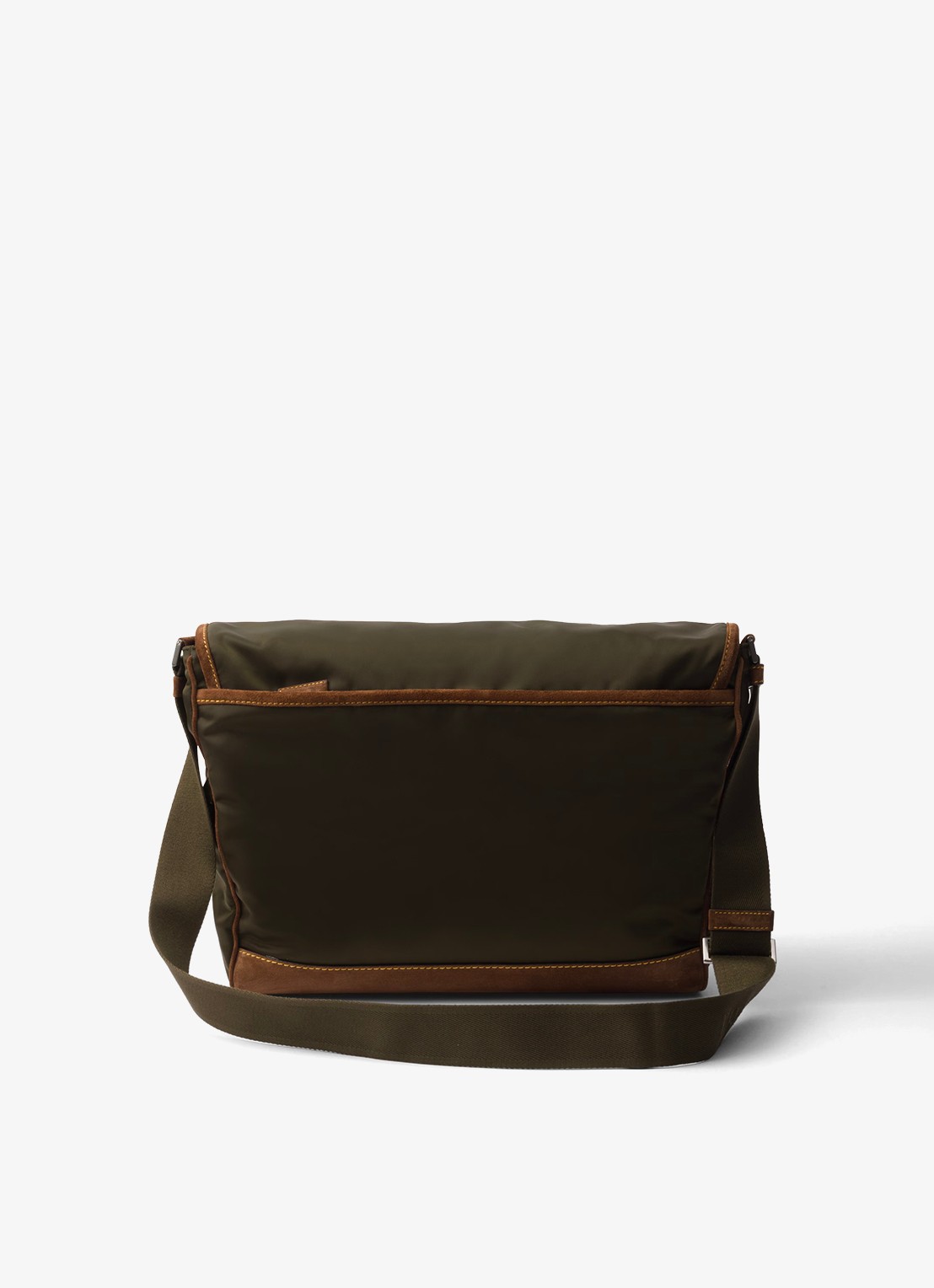 Prada Re-Nylon schoudertas met leren details - achterkant legergroen