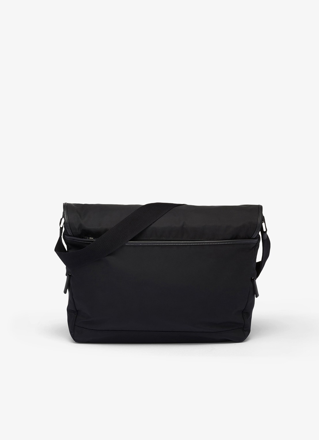 Prada Re-Nylon schoudertas met leren details - achterkant zwart