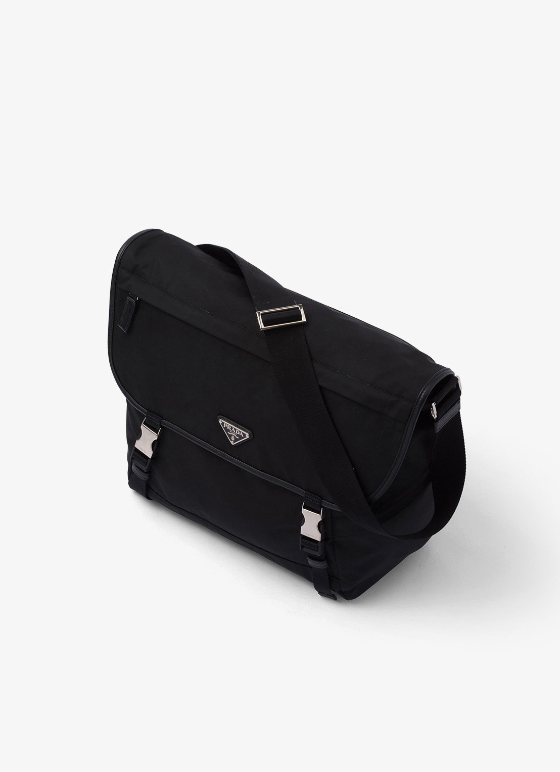 Prada Re-Nylon schoudertas met leren details - detail 3 zwart