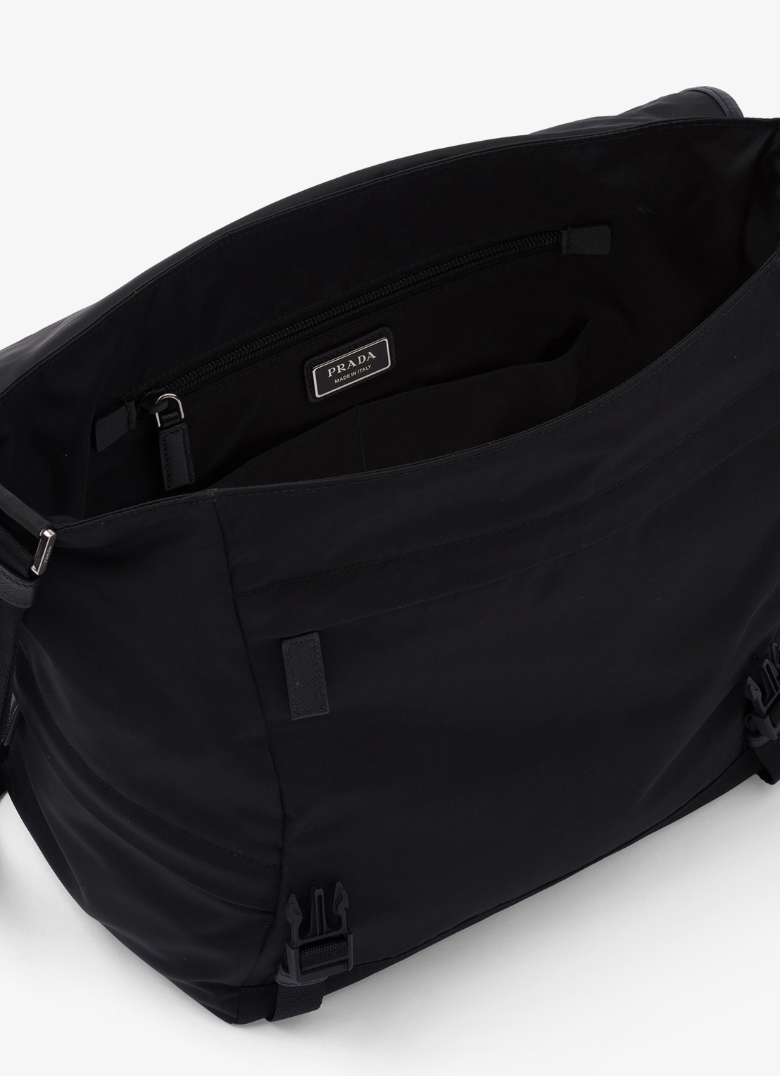 Prada Re-Nylon schoudertas met leren details - detail 4 zwart