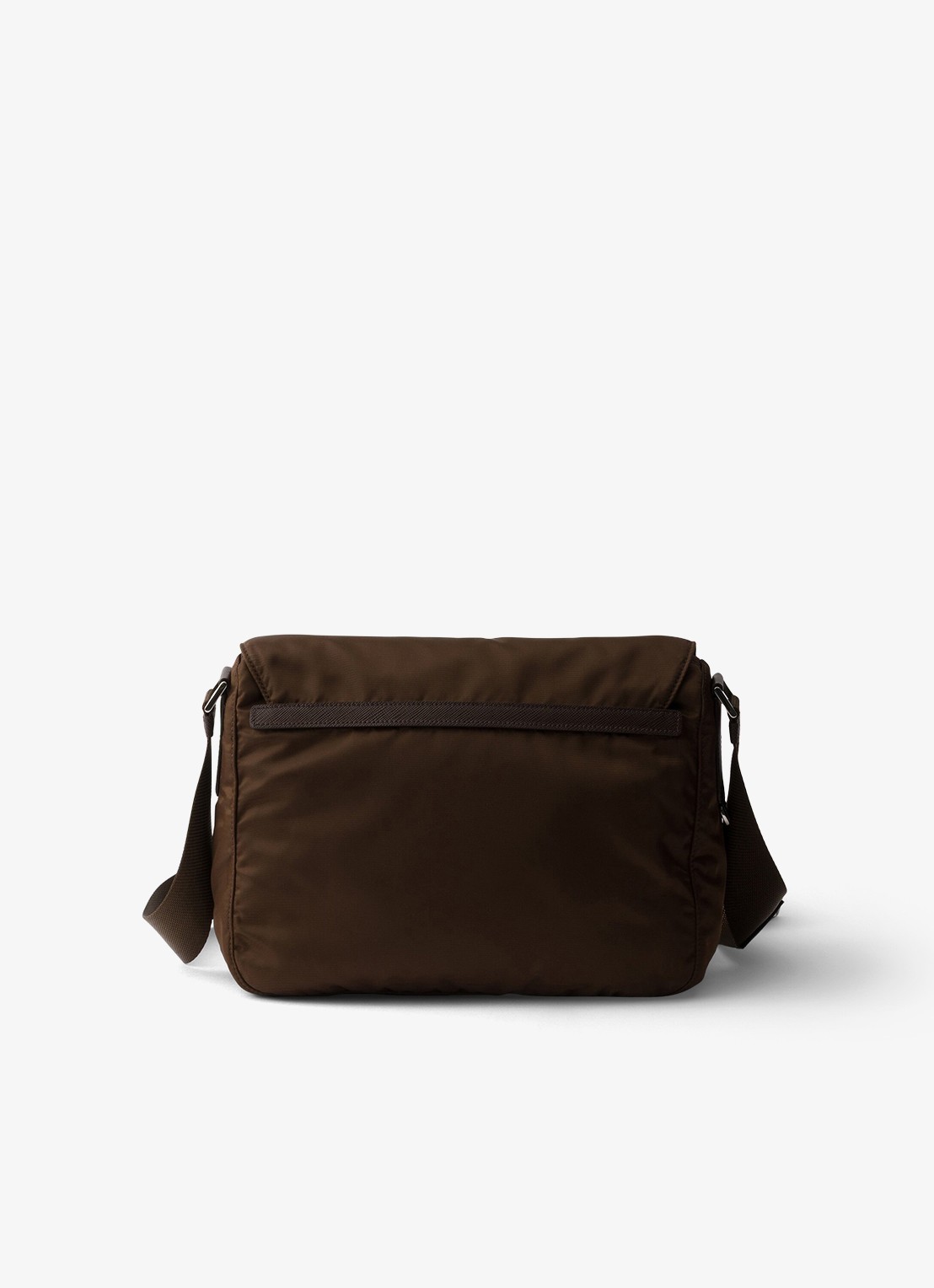 Prada Re-Nylon schoudertas met logo - achterkant 6 donkerbruin