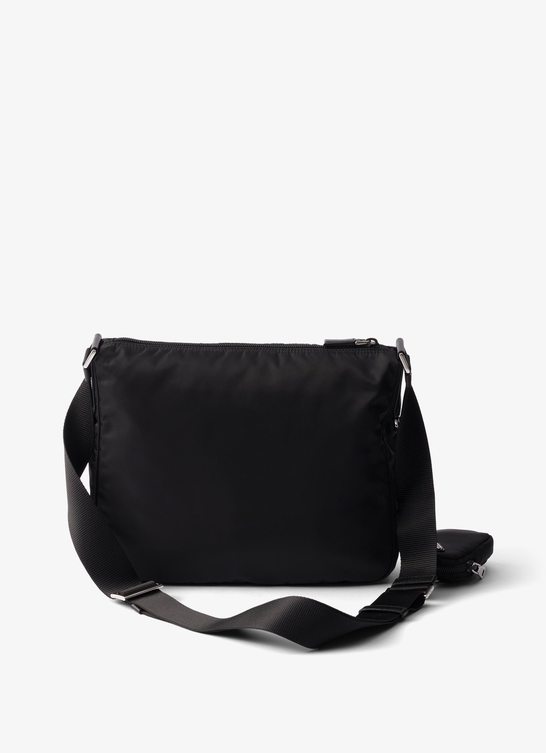 Prada Re-Nylon schoudertas met verstelbare schouderriem - achterkant 5 zwart