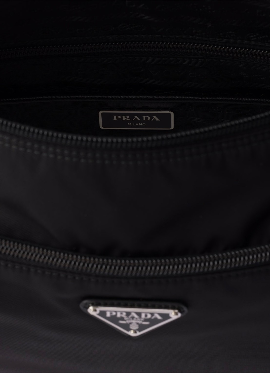 Prada Re-Nylon schoudertas met verstelbare schouderriem - detail 2 zwart