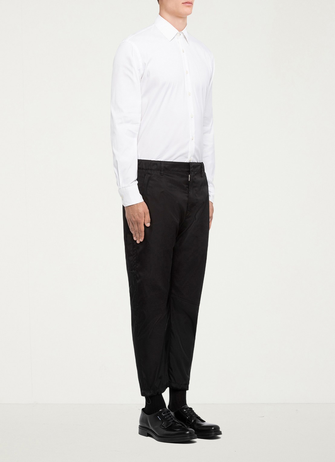 Prada Re-Nylon slim fit pantalon met steekzakken - detail 4 zwart