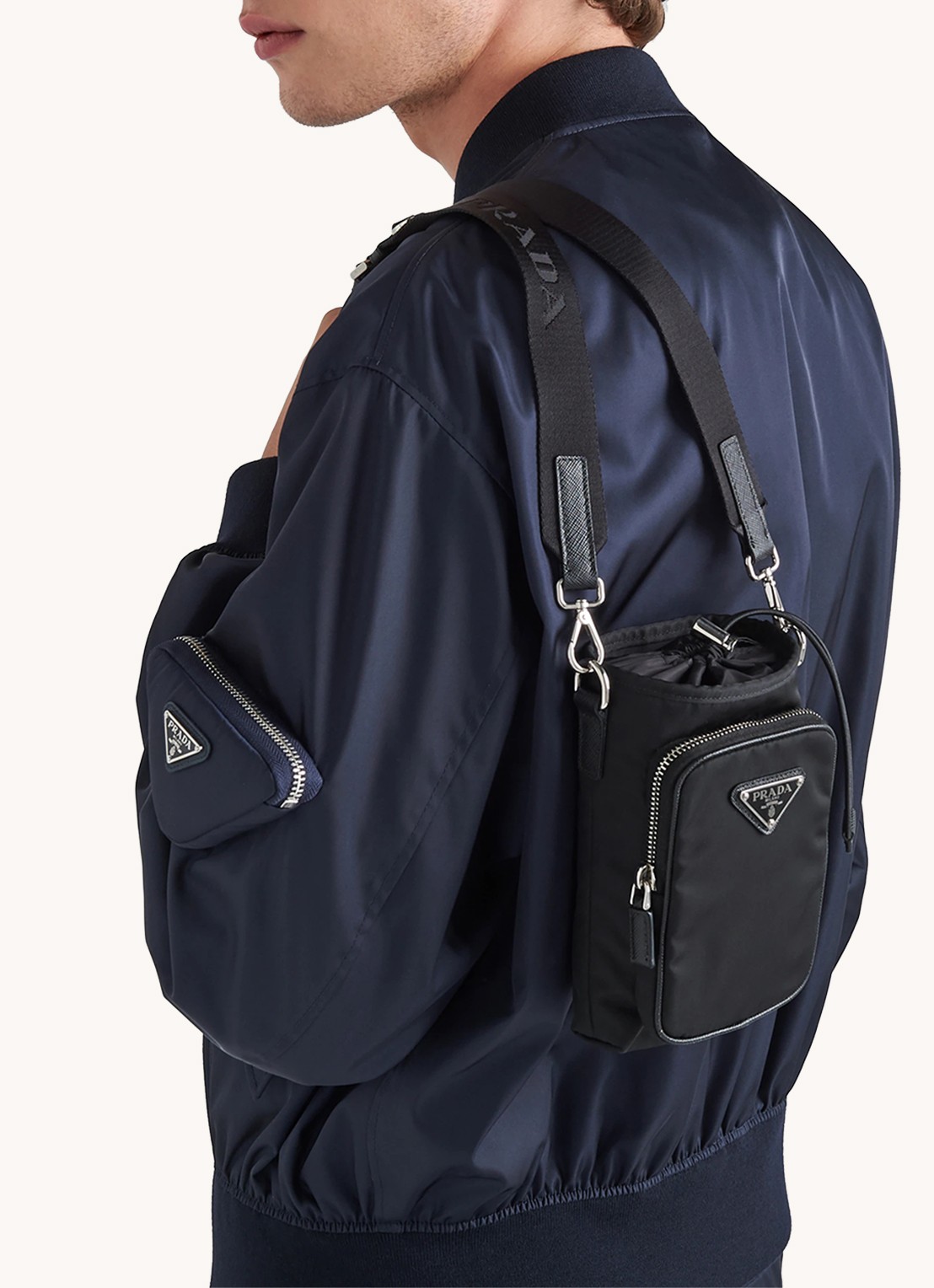 Prada Re-Nylon smartphone case - voorkant 3 zwart