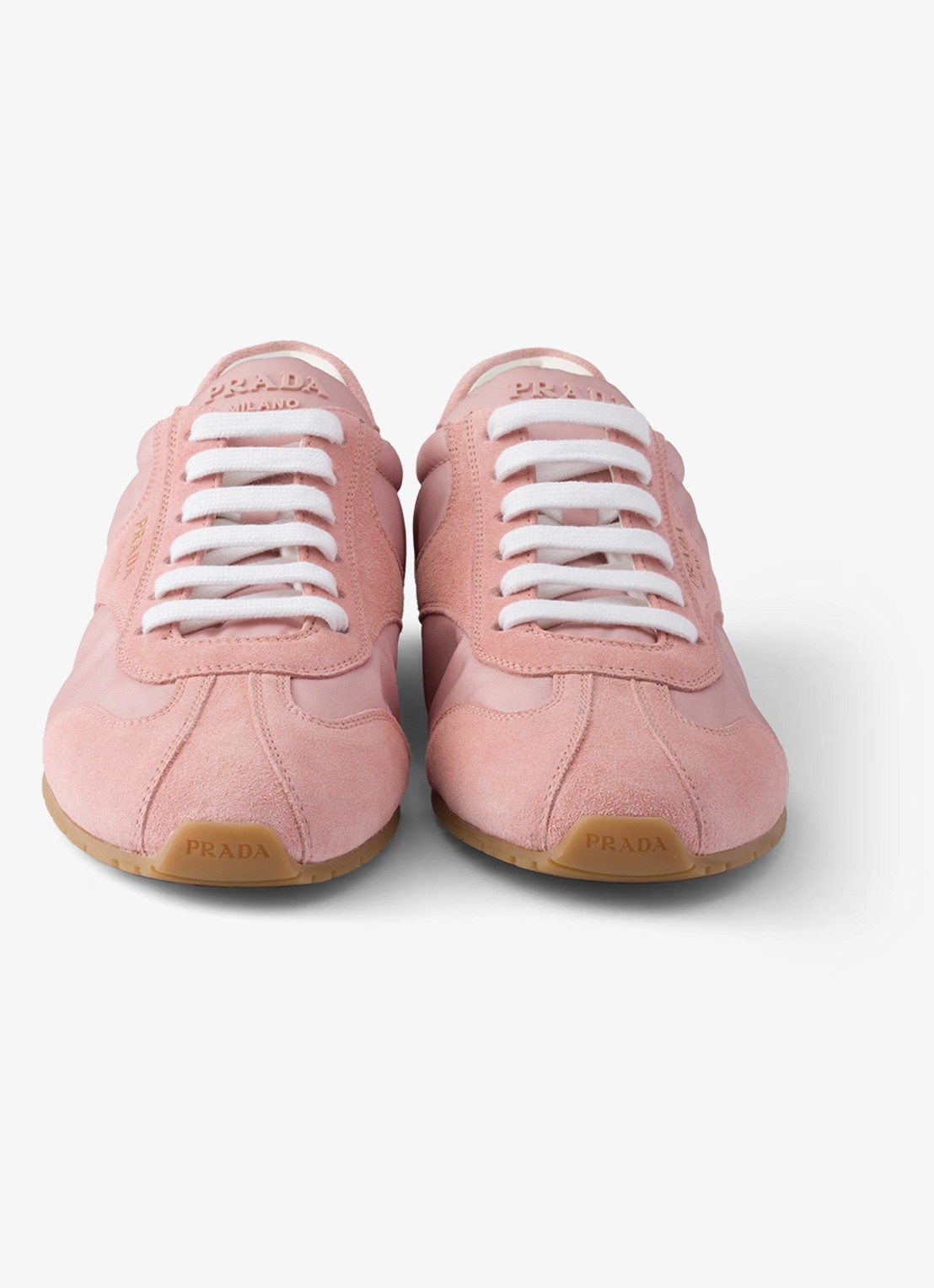 Prada Re-Nylon sneaker met suède details - detail 3 oudroze