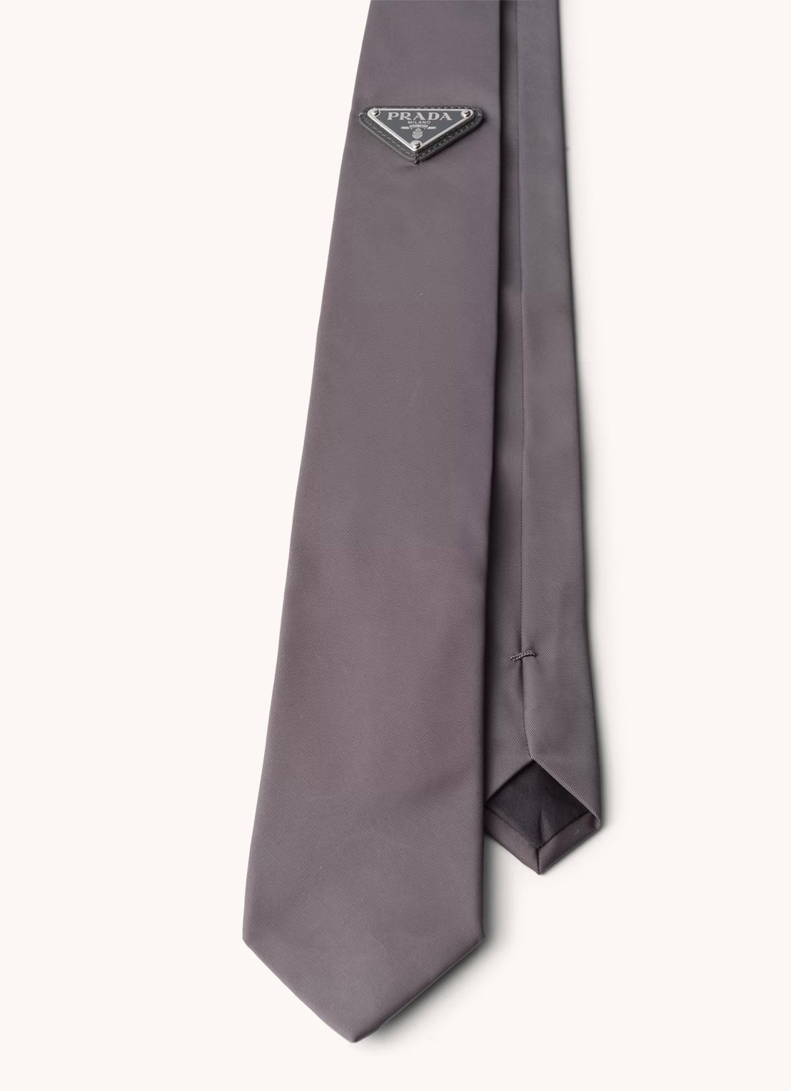 Prada Re-Nylon stropdas met logo - detail 4 grijs