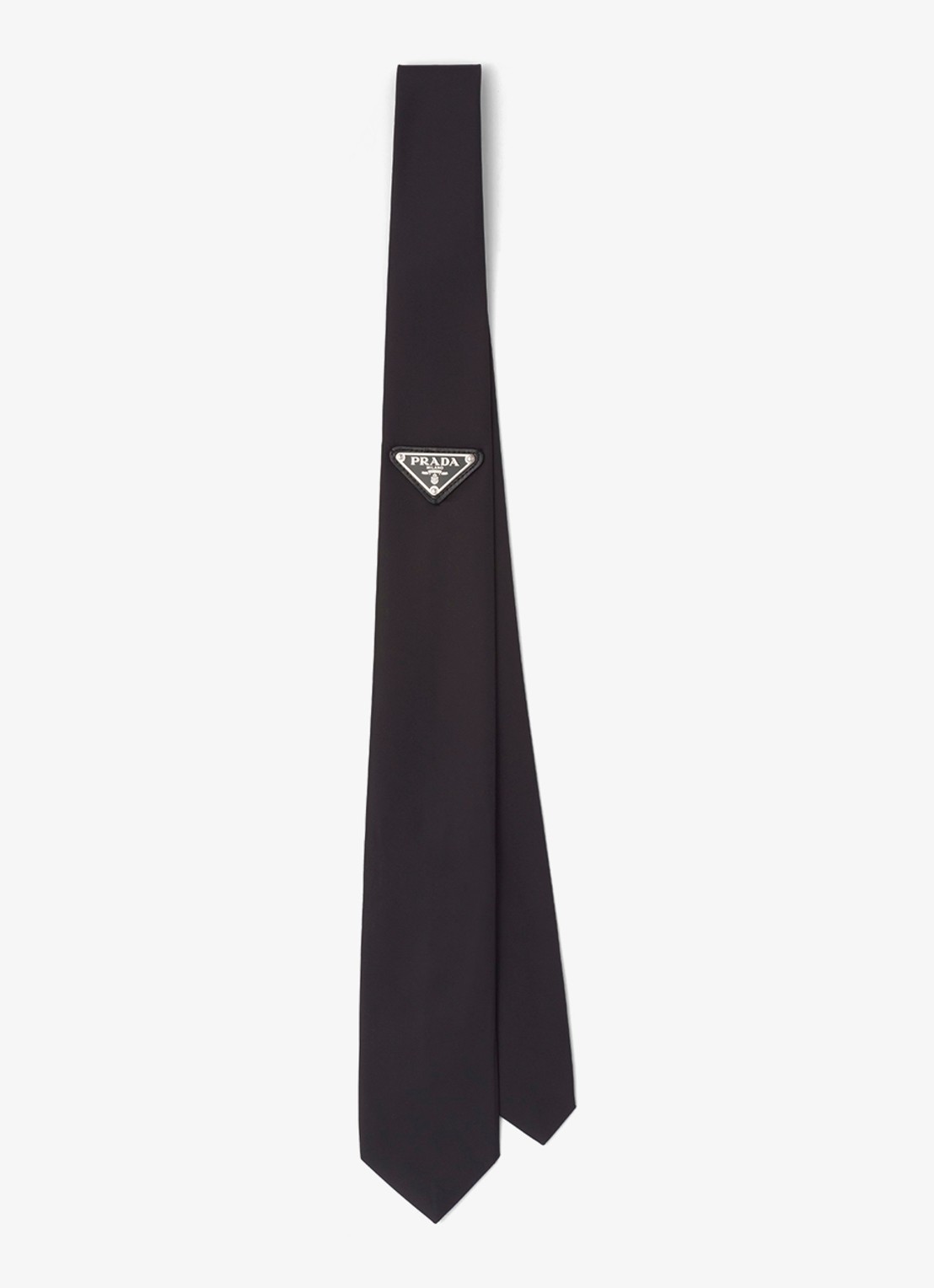 Prada Re-Nylon stropdas met logo - voorkant zwart
