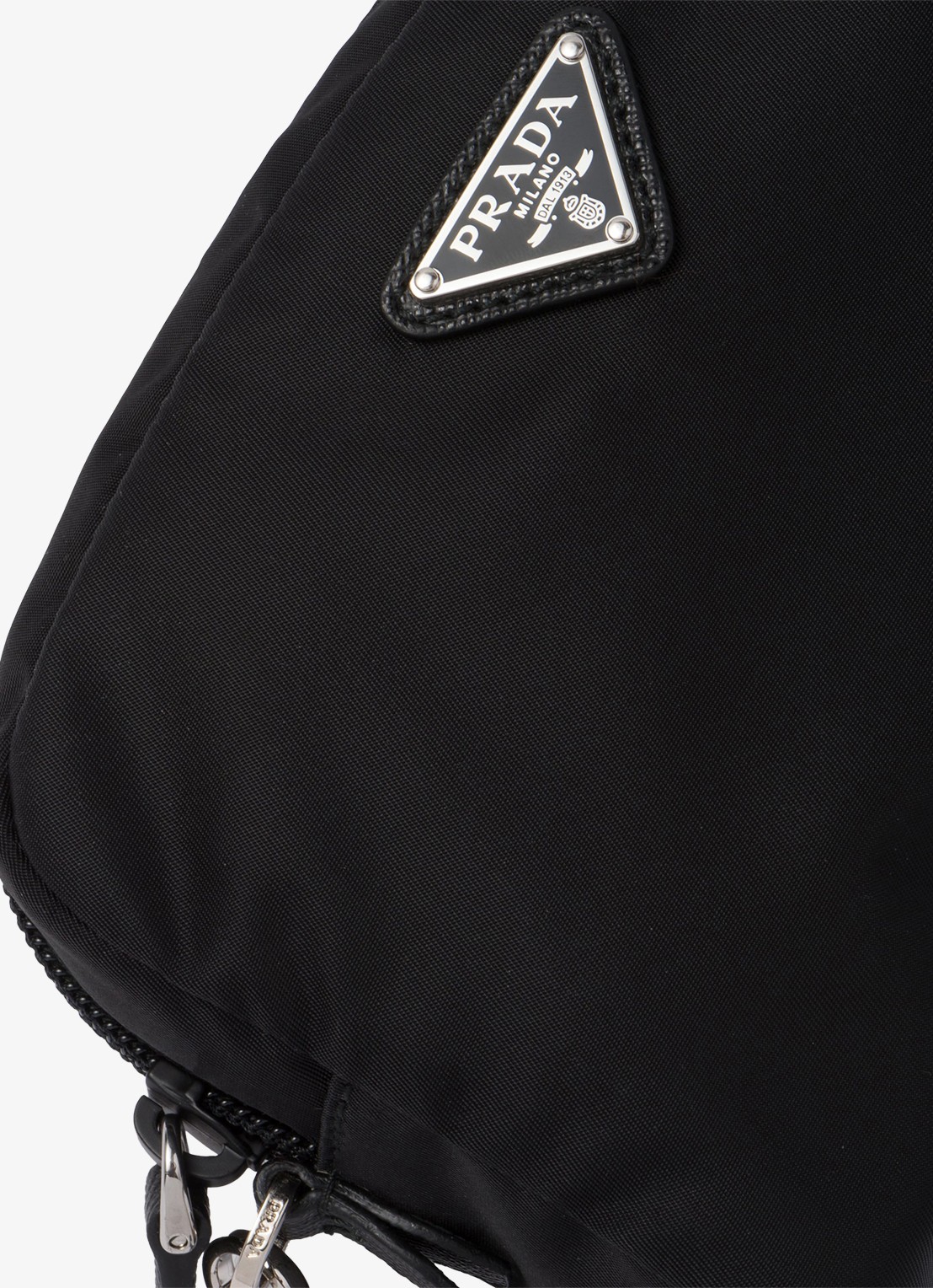 Prada Re-Nylon toilettas met leren details en logo - detail 2 zwart