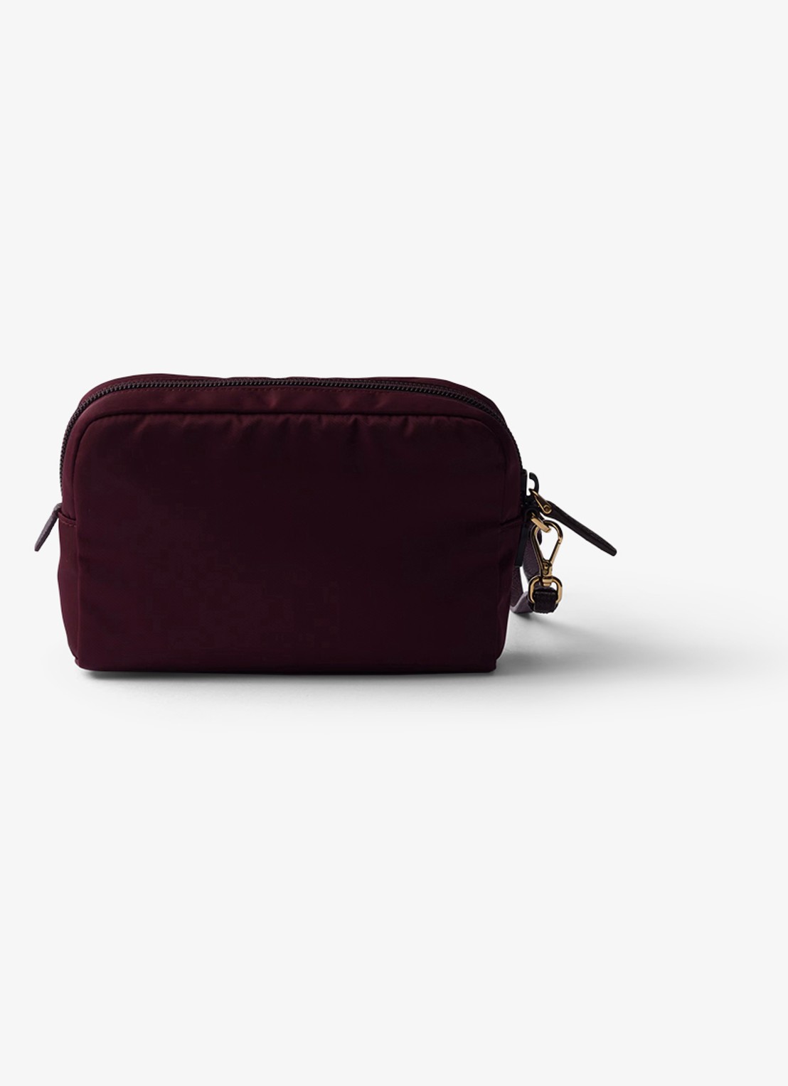 Prada Re-Nylon toilettas met leren details en logo - achterkant 3 bordeauxrood