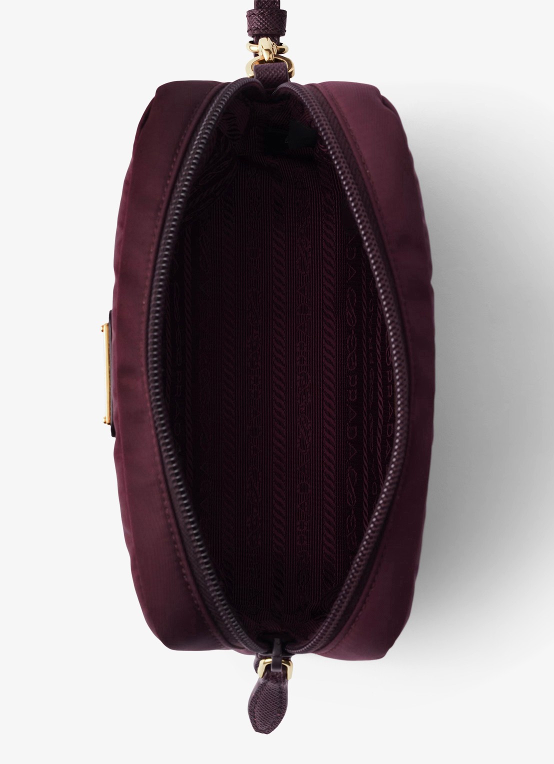 Prada Re-Nylon toilettas met leren details en logo - detail 5 bordeauxrood