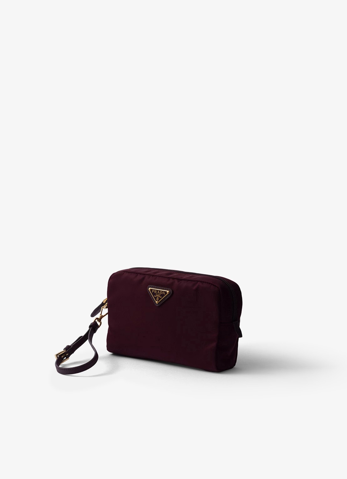 Prada Re-Nylon toilettas met leren details en logo - voorkant 2 bordeauxrood