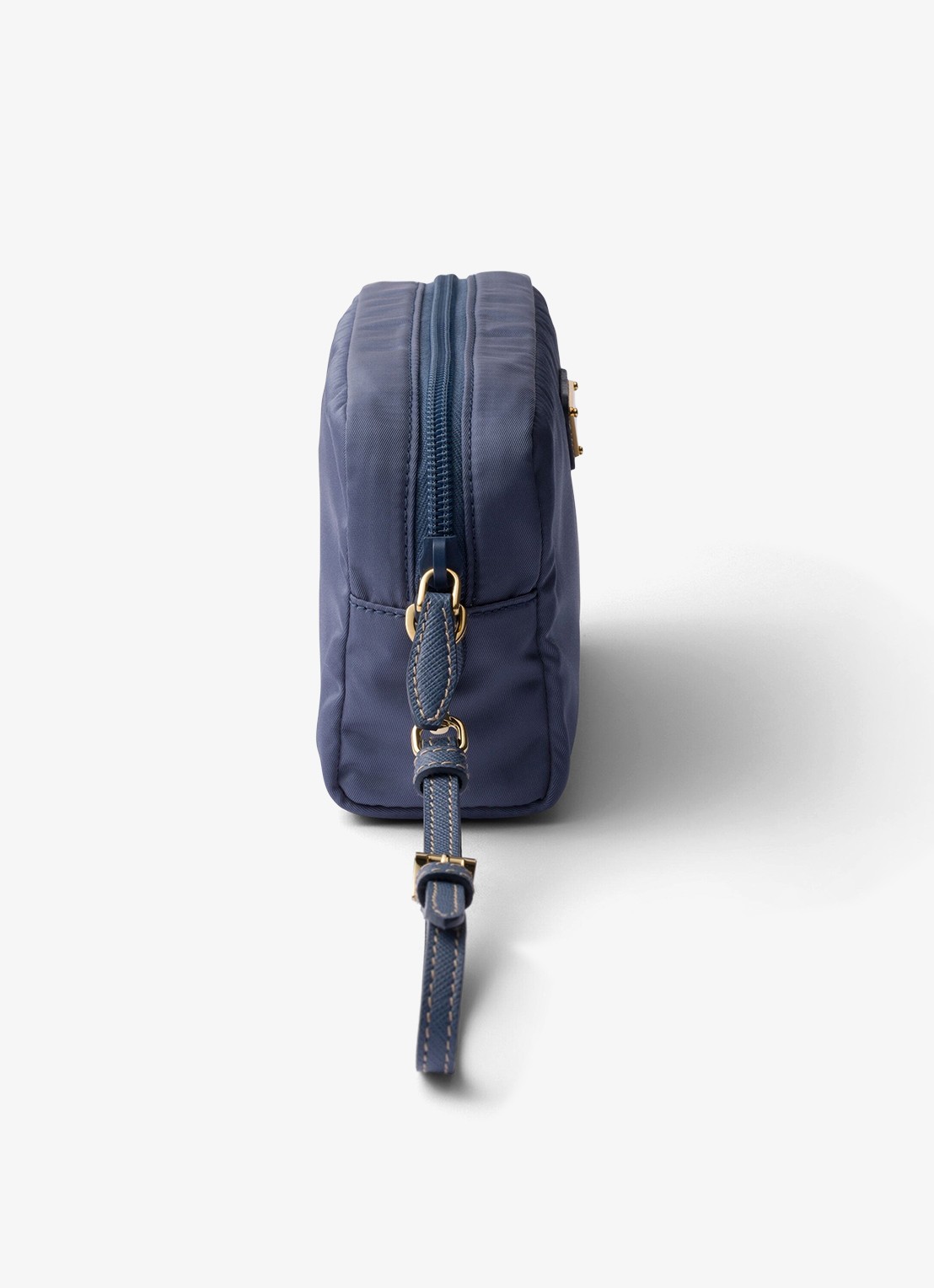 Prada Re-Nylon toilettas met leren details en logo - detail 3 donkerblauw