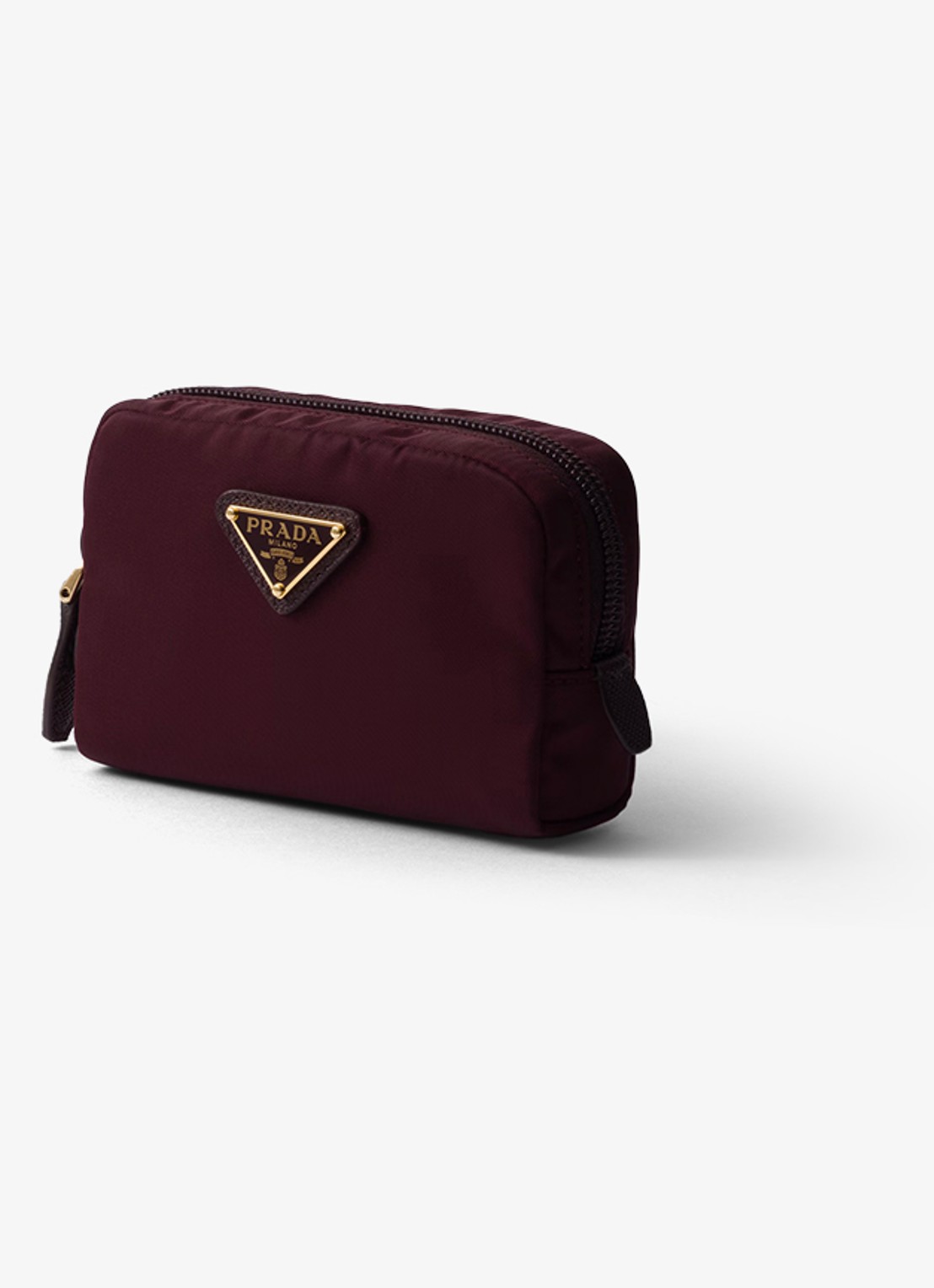 Prada Re-Nylon toilettas met logo - voorkant 4 bordeauxrood