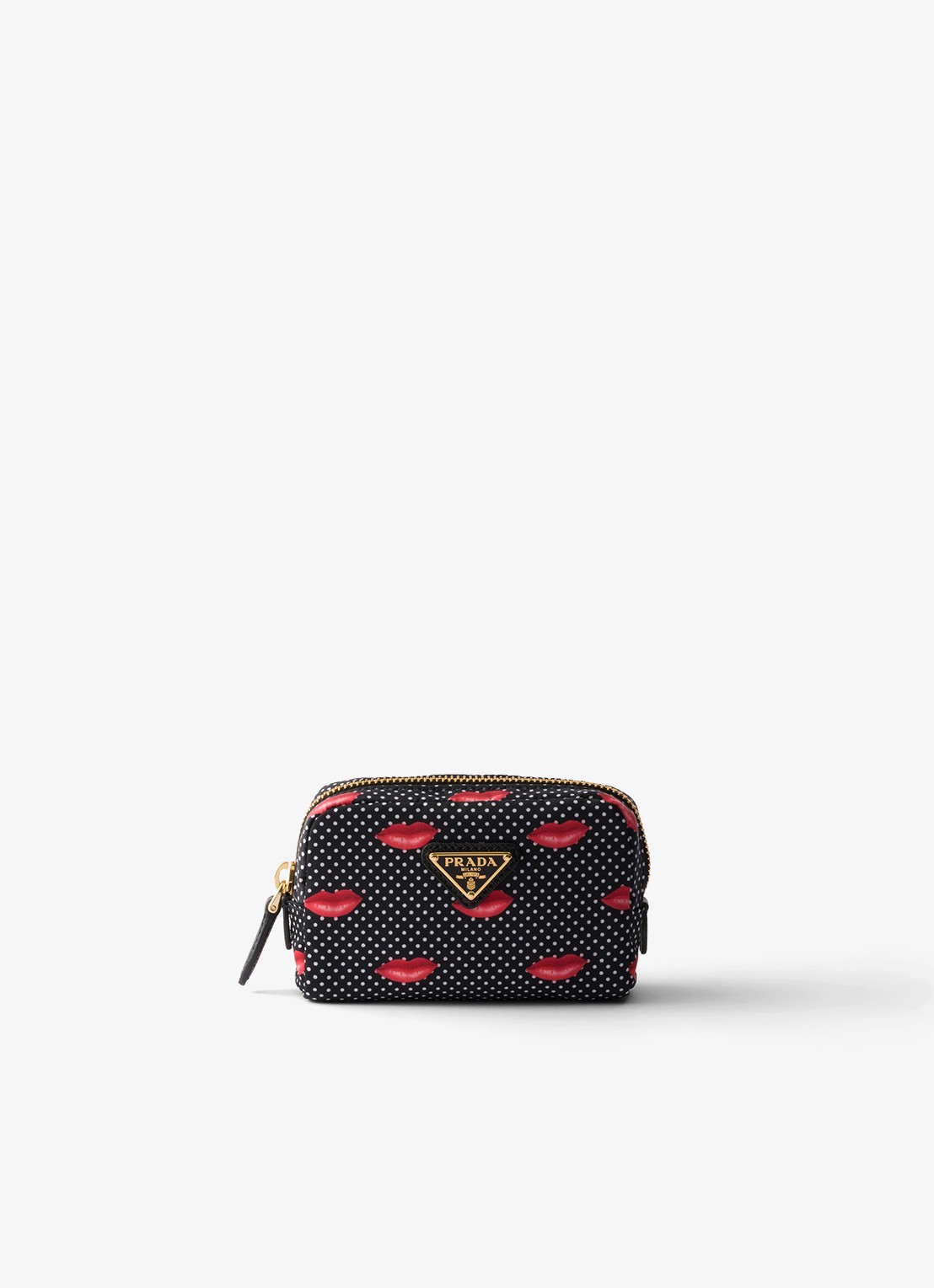 Prada Re-Nylon toilettas met print - voorkant zwart